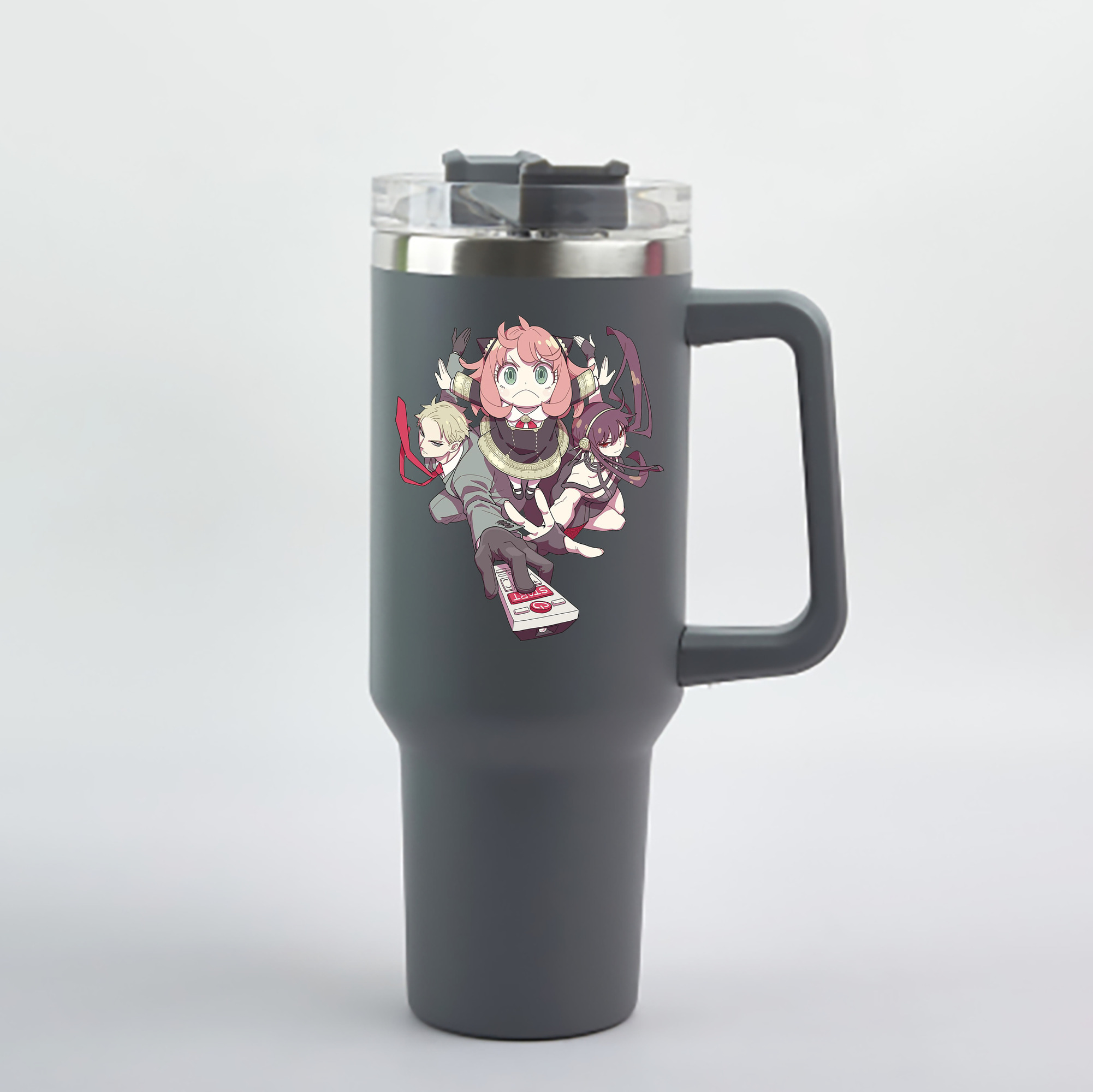 （画像用） SPY×FAMILY间谍家家酒 1200mL車用タンブラー - クリスタルステッカー（プラスチックストロー付き）