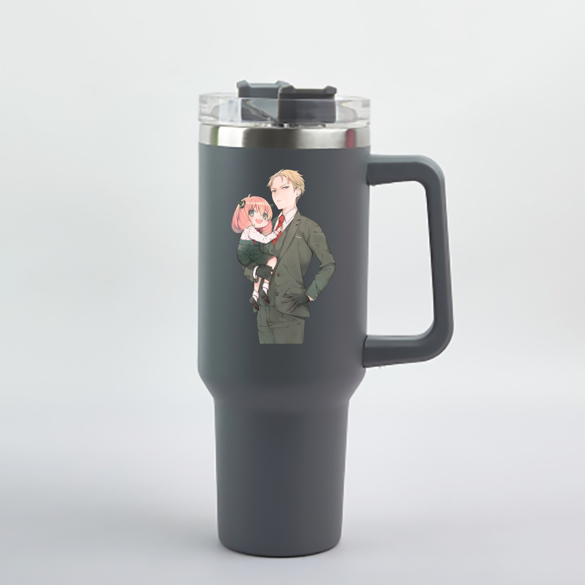 （画像用） SPY×FAMILY间谍家家酒 1200mL車用タンブラー - クリスタルステッカー（プラスチックストロー付き）