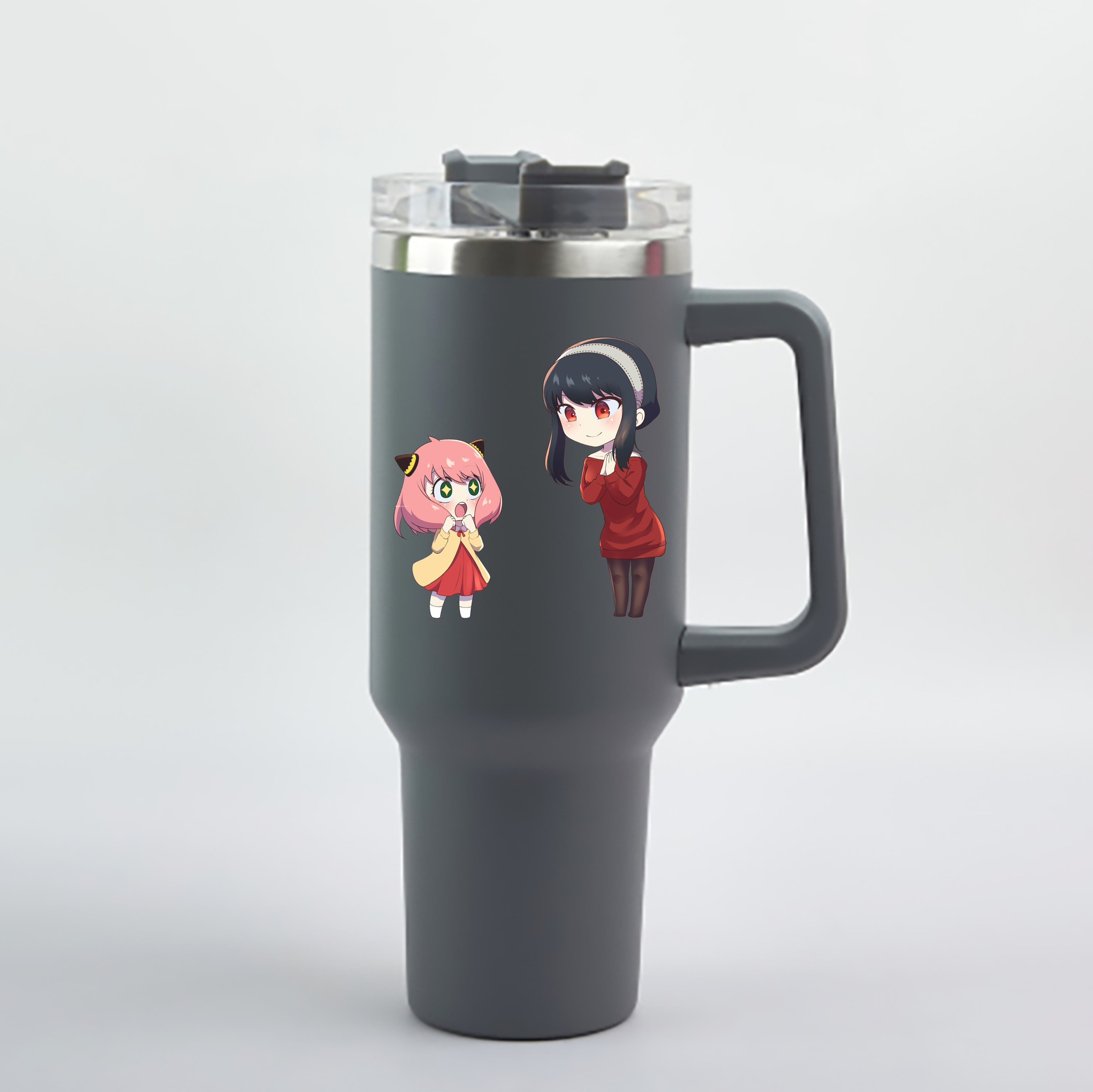 （画像用） SPY×FAMILY间谍家家酒 1200mL車用タンブラー - クリスタルステッカー（プラスチックストロー付き）