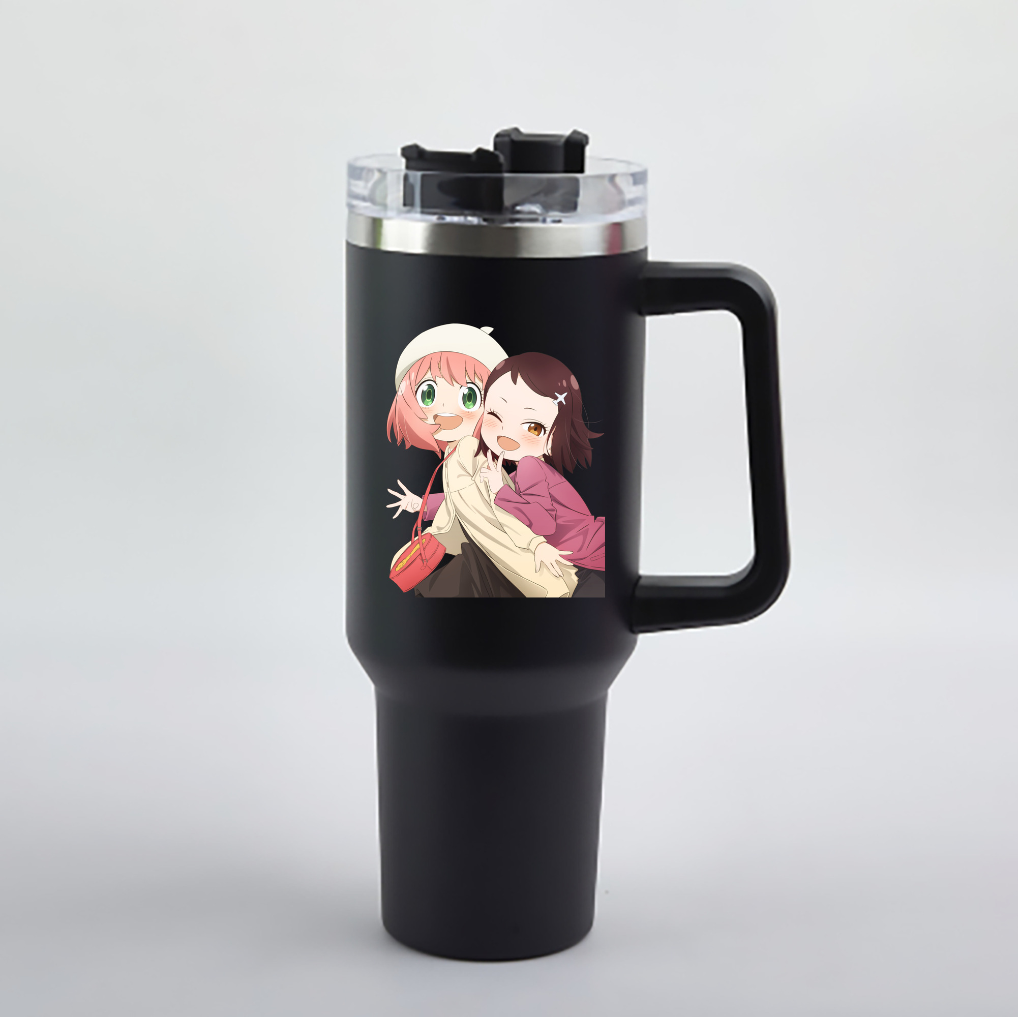 （画像用） SPY×FAMILY间谍家家酒 1200mL車用タンブラー - クリスタルステッカー（プラスチックストロー付き）
