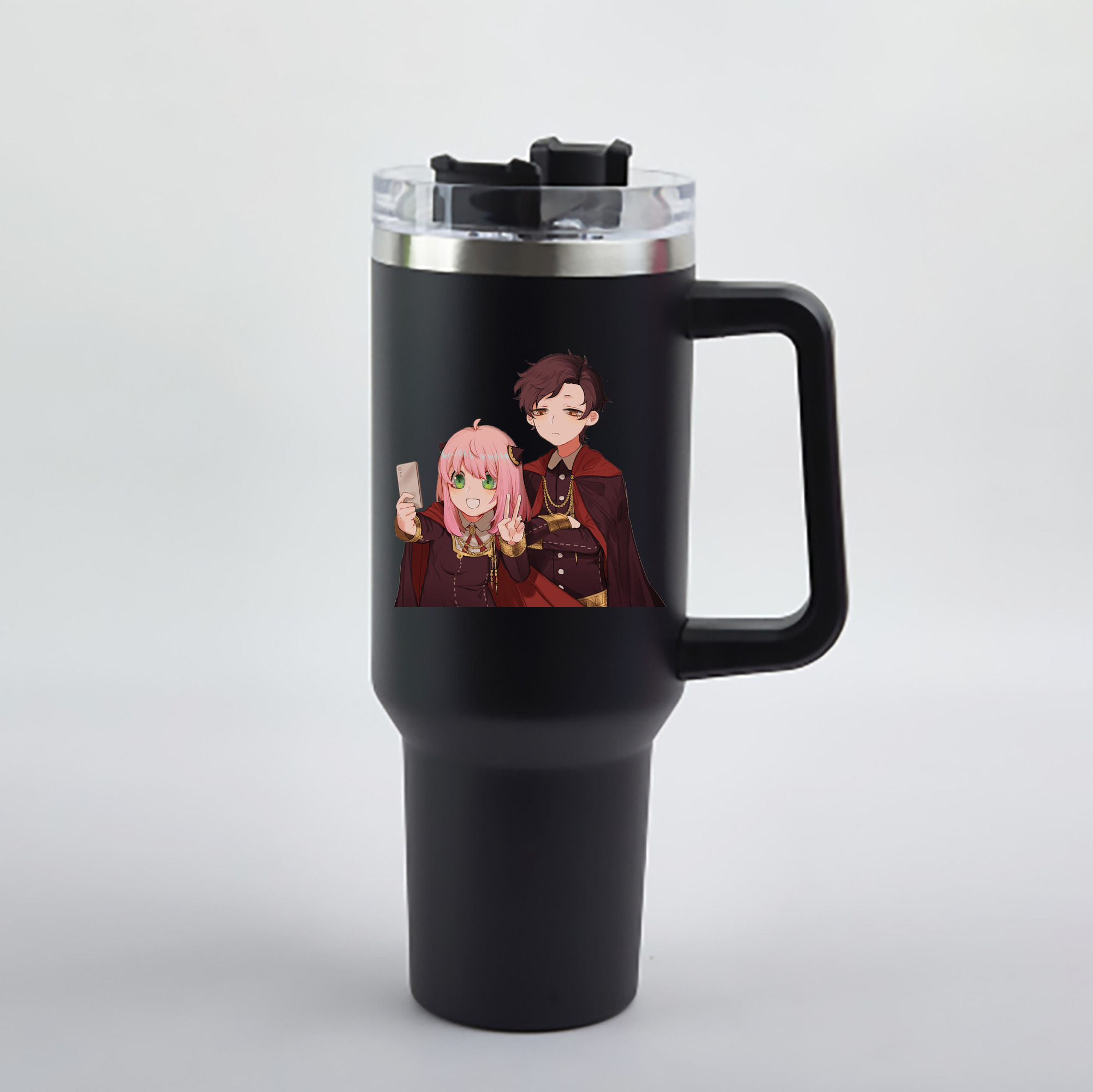 （画像用） SPY×FAMILY间谍家家酒 1200mL車用タンブラー - クリスタルステッカー（プラスチックストロー付き）