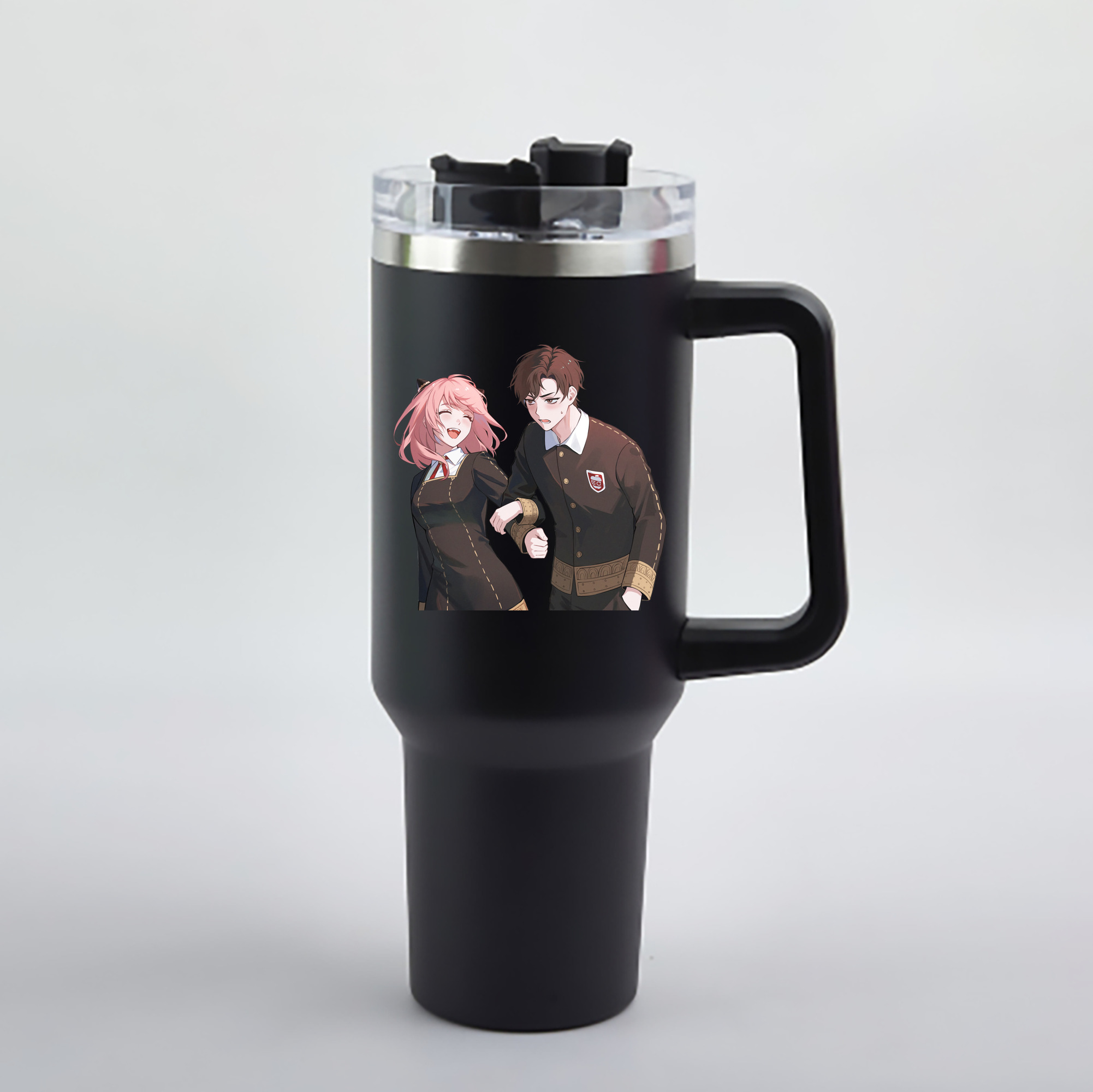 （画像用） SPY×FAMILY间谍家家酒 1200mL車用タンブラー - クリスタルステッカー（プラスチックストロー付き）