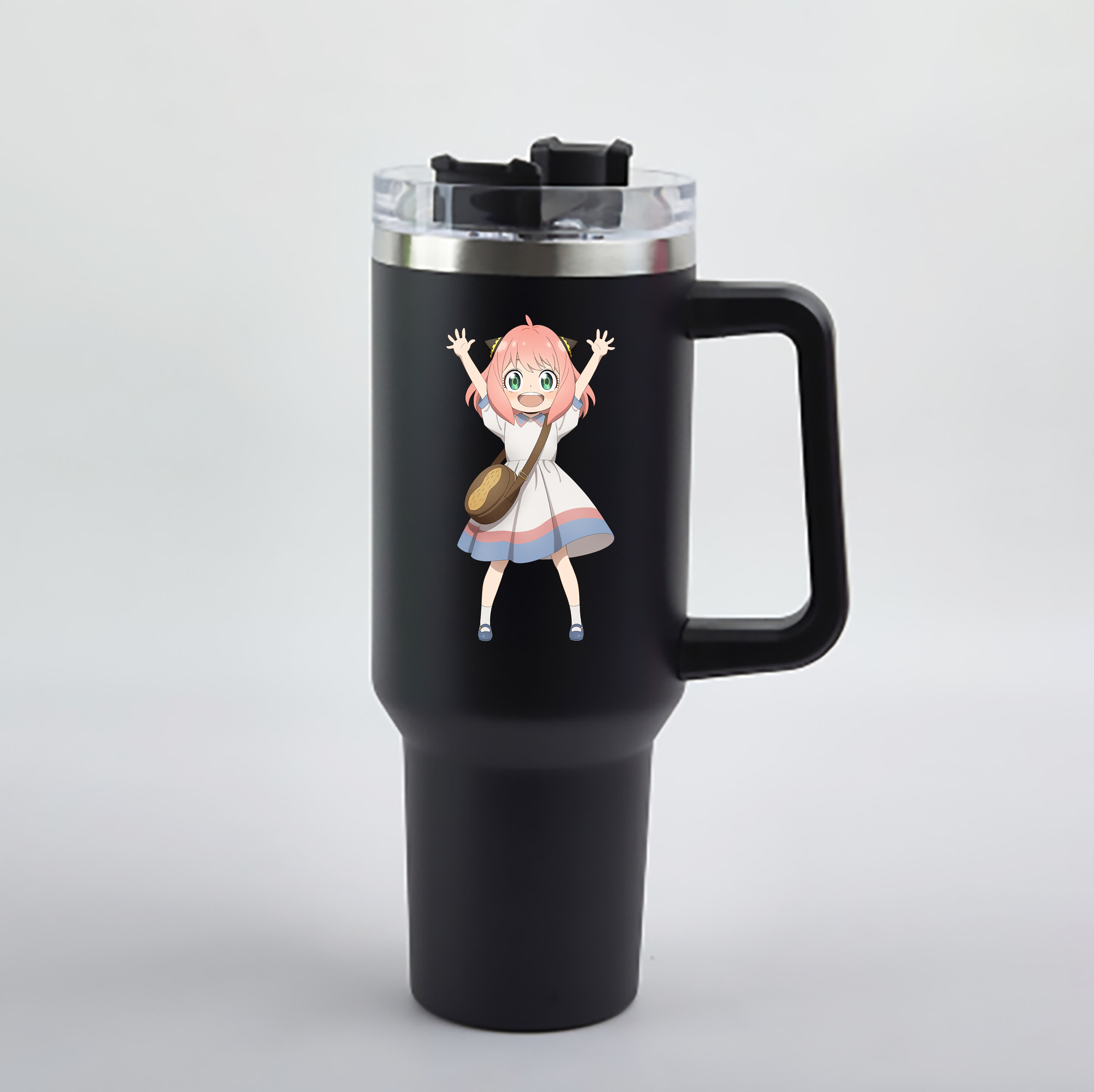 （画像用） SPY×FAMILY间谍家家酒 1200mL車用タンブラー - クリスタルステッカー（プラスチックストロー付き）