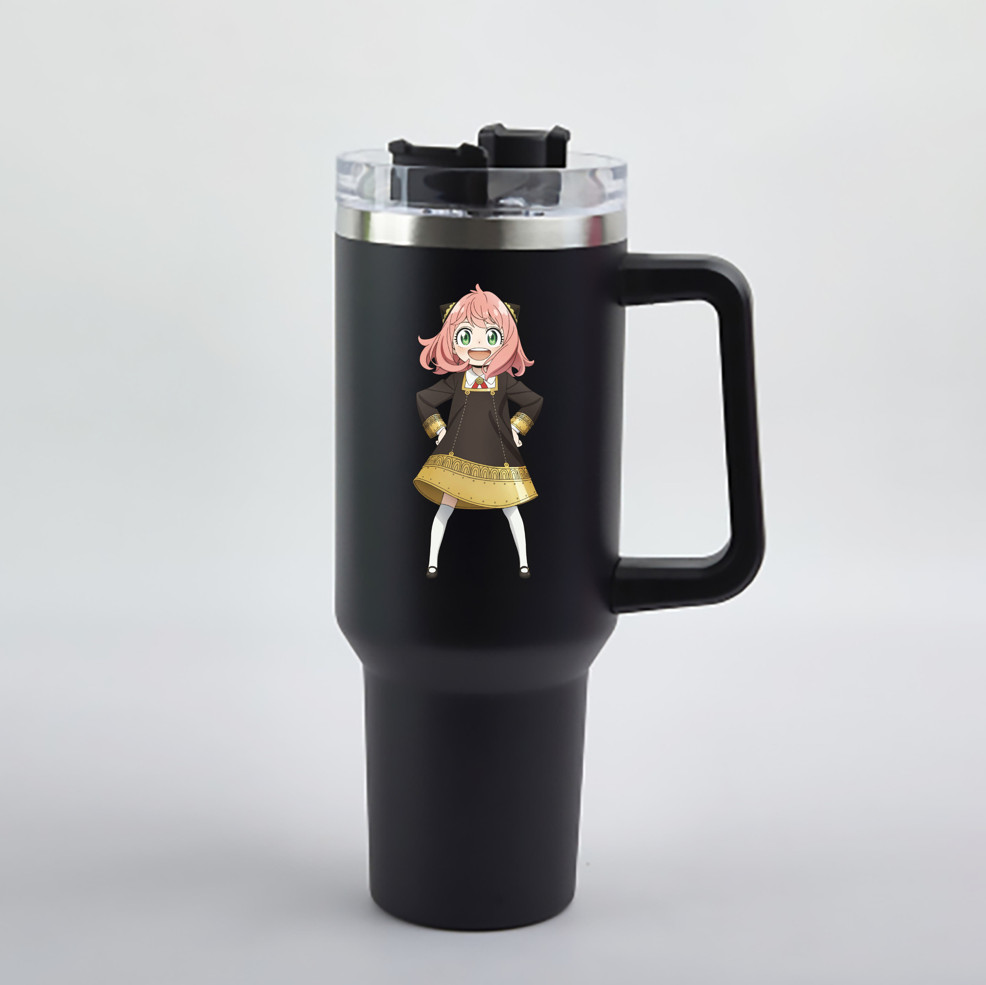 （画像用） SPY×FAMILY间谍家家酒 1200mL車用タンブラー - クリスタルステッカー（プラスチックストロー付き）