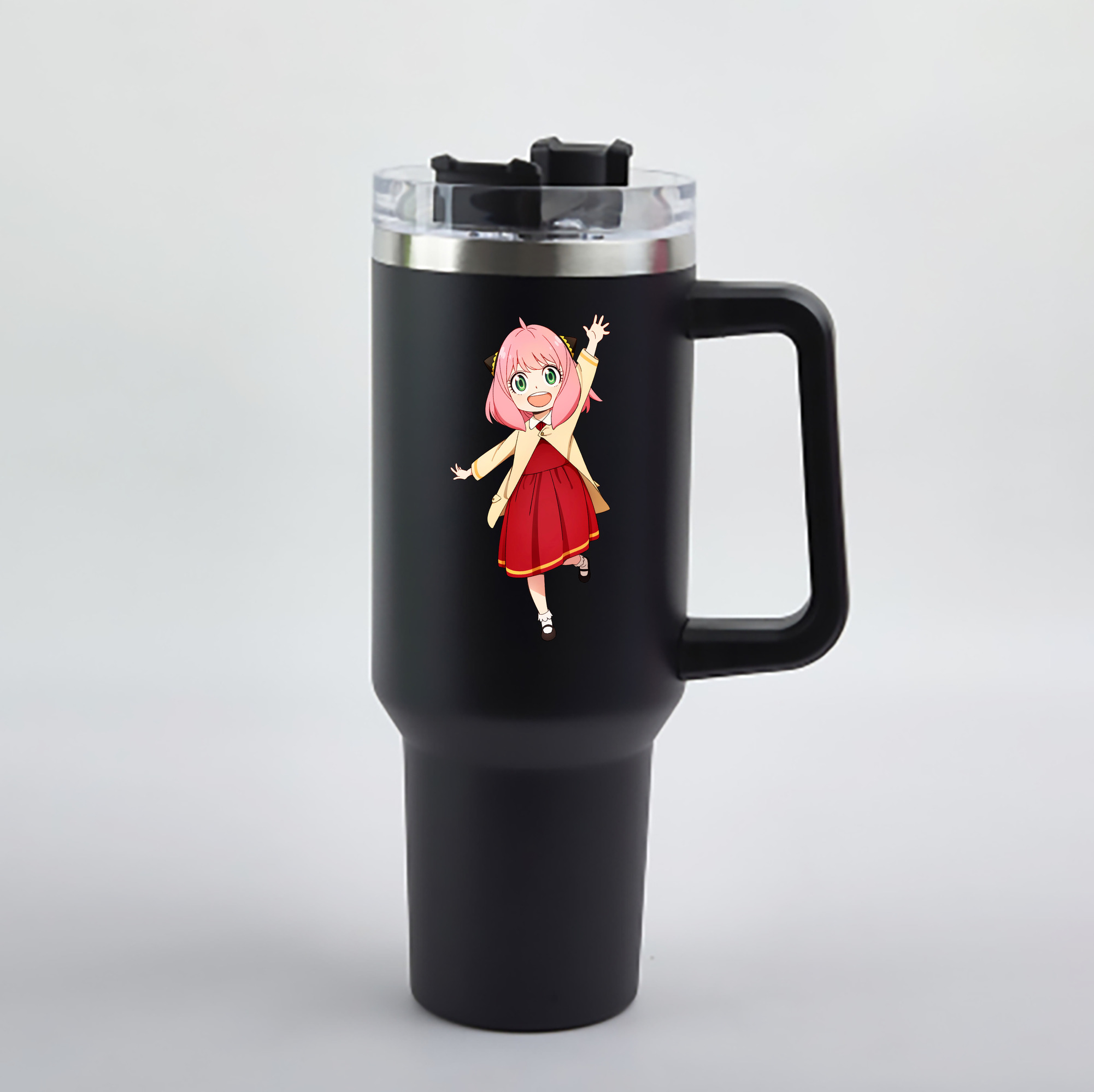 （画像用） SPY×FAMILY间谍家家酒 1200mL車用タンブラー - クリスタルステッカー（プラスチックストロー付き）