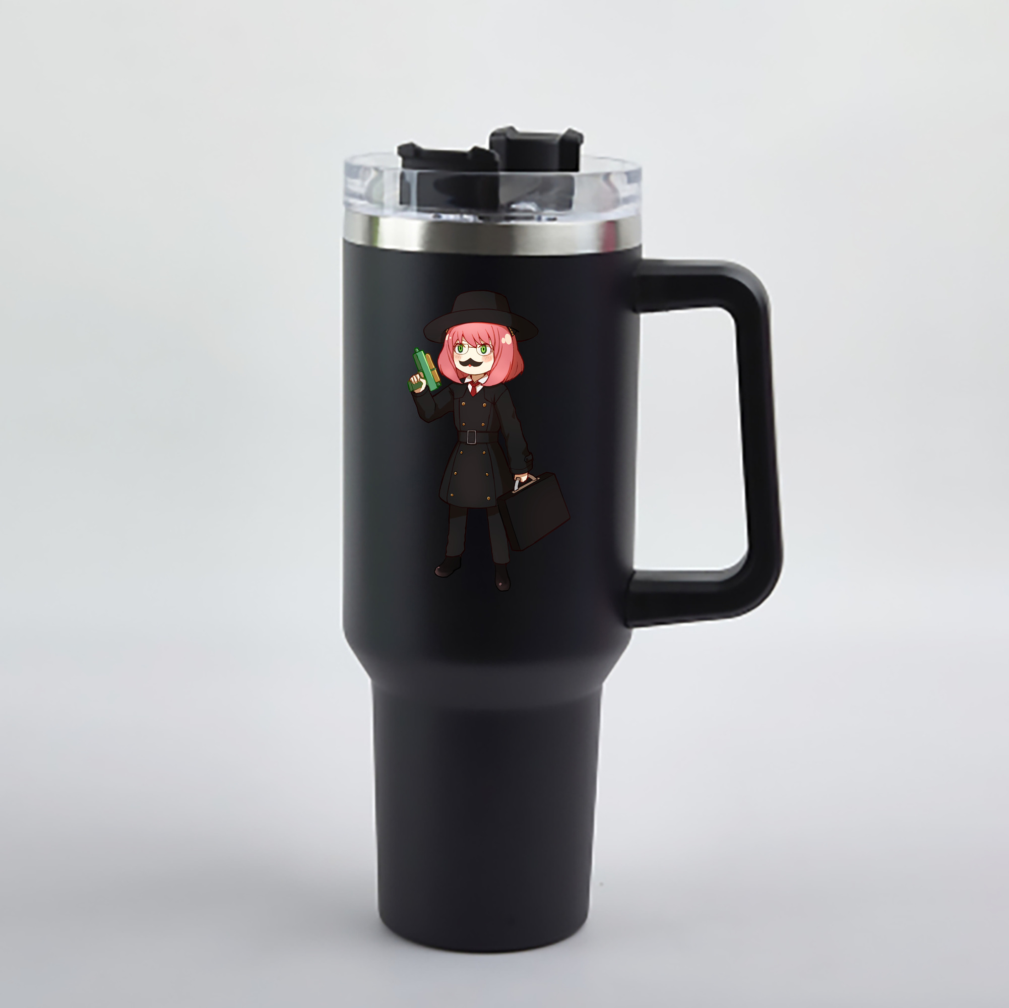 （画像用） SPY×FAMILY间谍家家酒 1200mL車用タンブラー - クリスタルステッカー（プラスチックストロー付き）