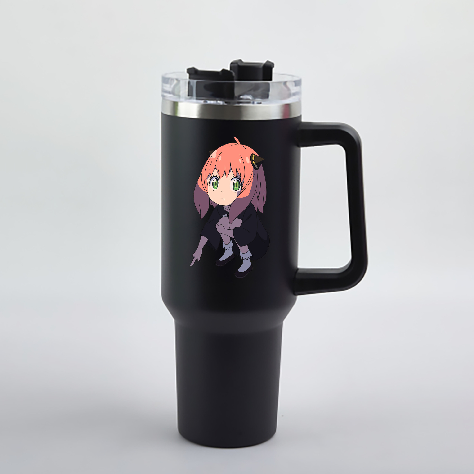 （画像用） SPY×FAMILY间谍家家酒 1200mL車用タンブラー - クリスタルステッカー（プラスチックストロー付き）