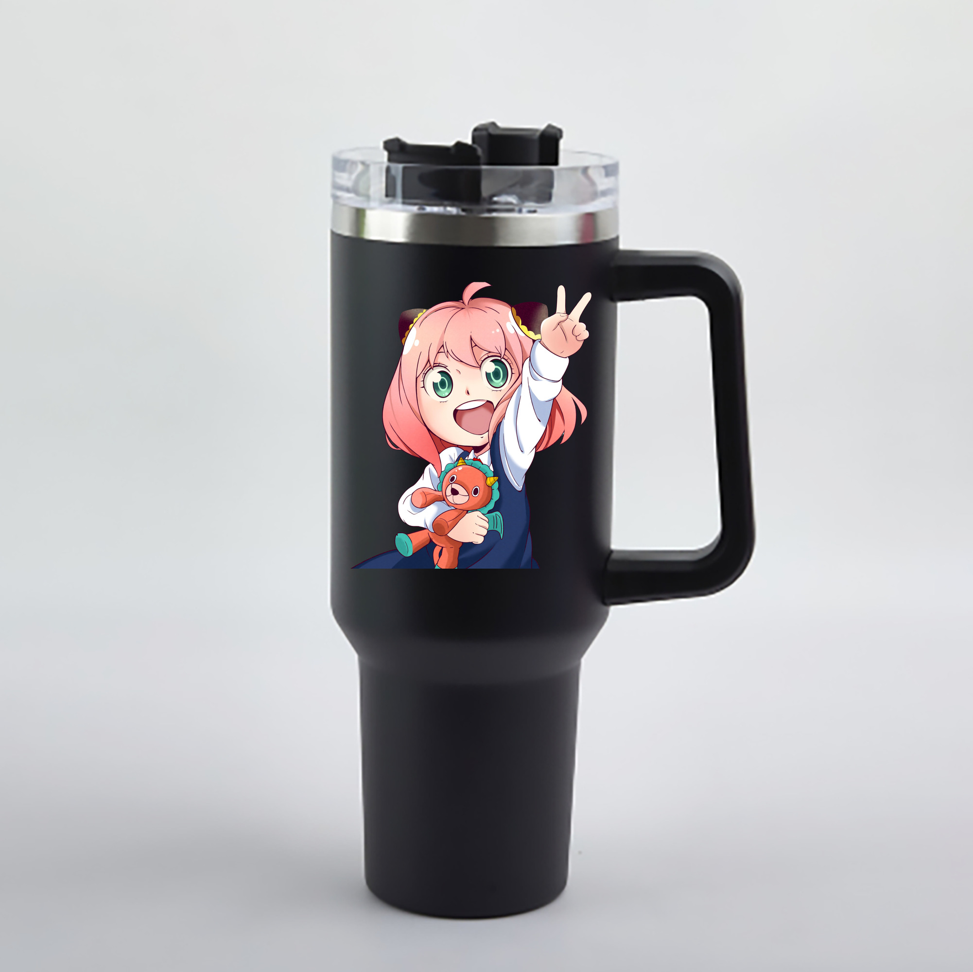 （画像用） SPY×FAMILY间谍家家酒 1200mL車用タンブラー - クリスタルステッカー（プラスチックストロー付き）