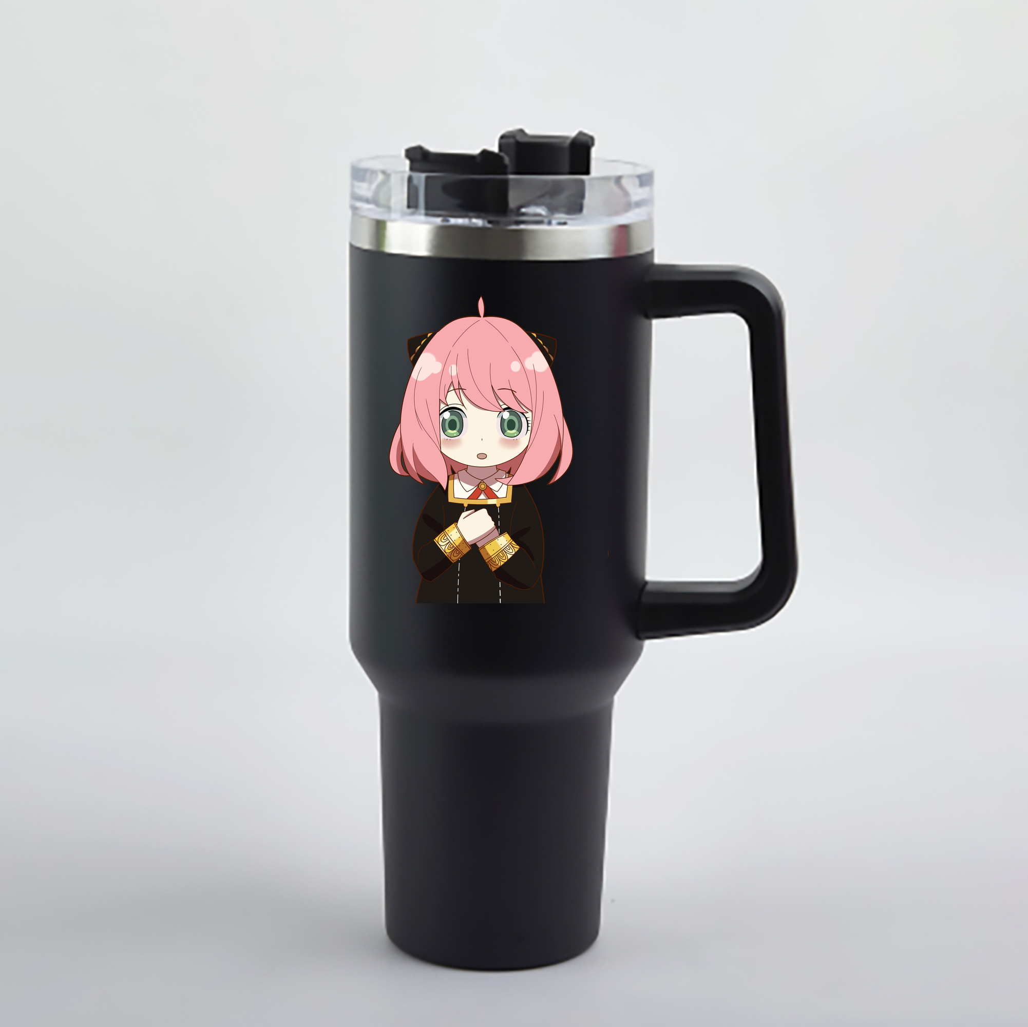 （画像用） SPY×FAMILY间谍家家酒 1200mL車用タンブラー - クリスタルステッカー（プラスチックストロー付き）