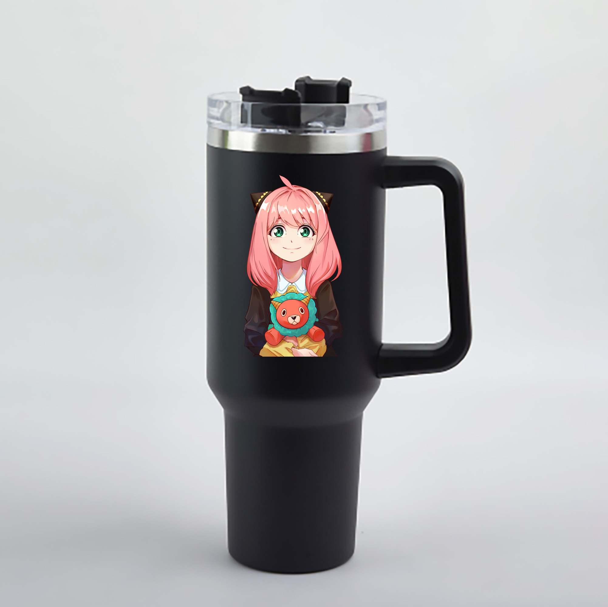 （画像用） SPY×FAMILY间谍家家酒 1200mL車用タンブラー - クリスタルステッカー（プラスチックストロー付き）