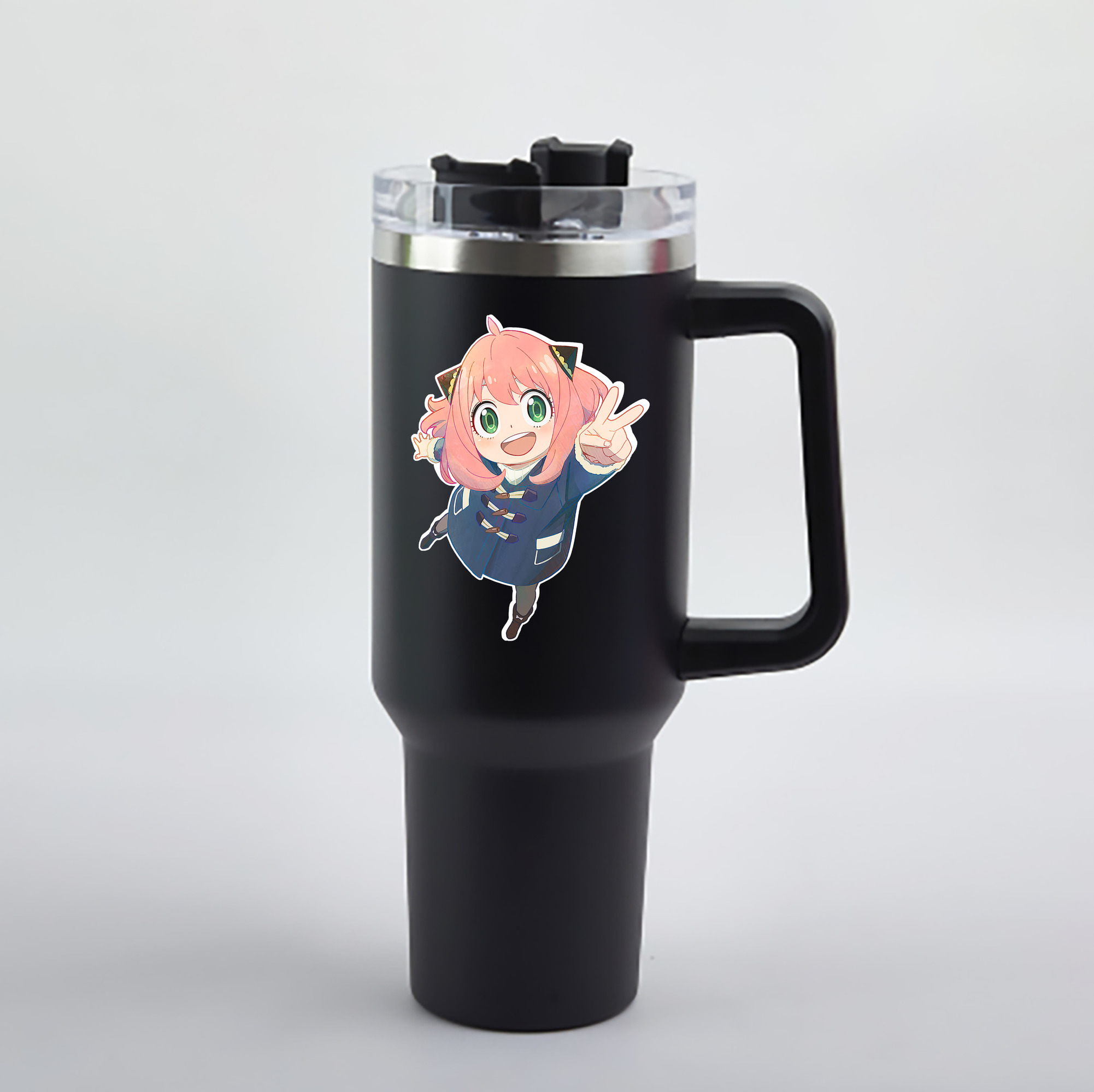 （画像用） SPY×FAMILY间谍家家酒 1200mL車用タンブラー - クリスタルステッカー（プラスチックストロー付き）
