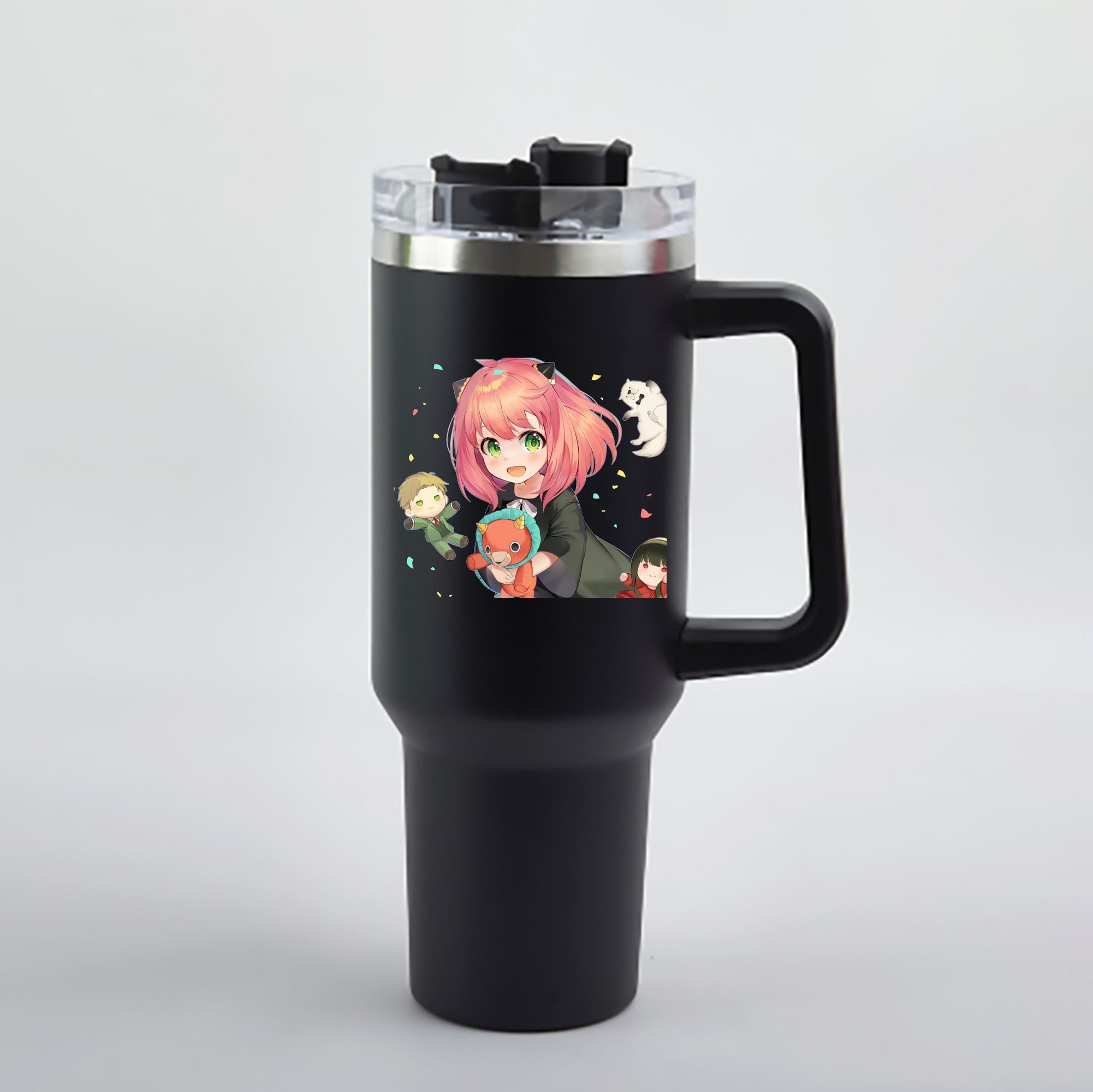 （画像用） SPY×FAMILY间谍家家酒 1200mL車用タンブラー - クリスタルステッカー（プラスチックストロー付き）