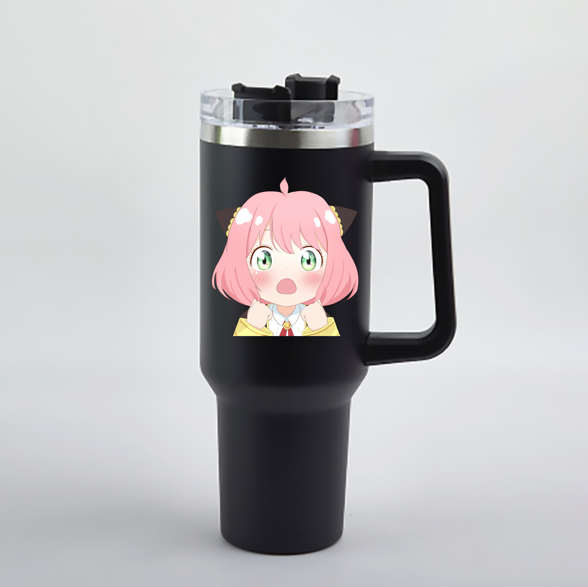 （画像用） SPY×FAMILY间谍家家酒 1200mL車用タンブラー - クリスタルステッカー（プラスチックストロー付き）
