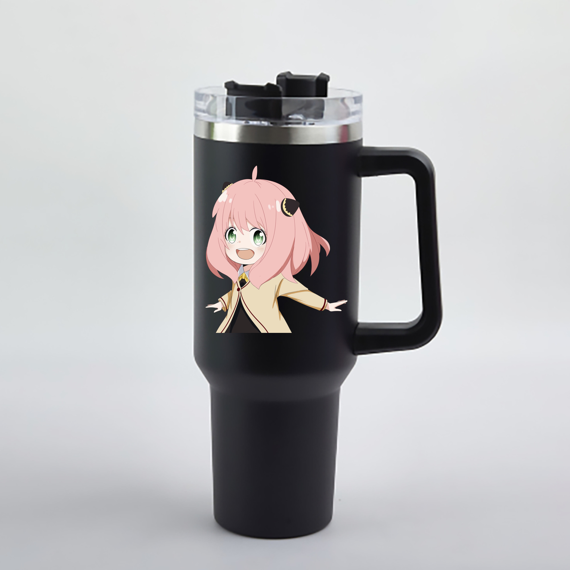 （画像用） SPY×FAMILY间谍家家酒 1200mL車用タンブラー - クリスタルステッカー（プラスチックストロー付き）