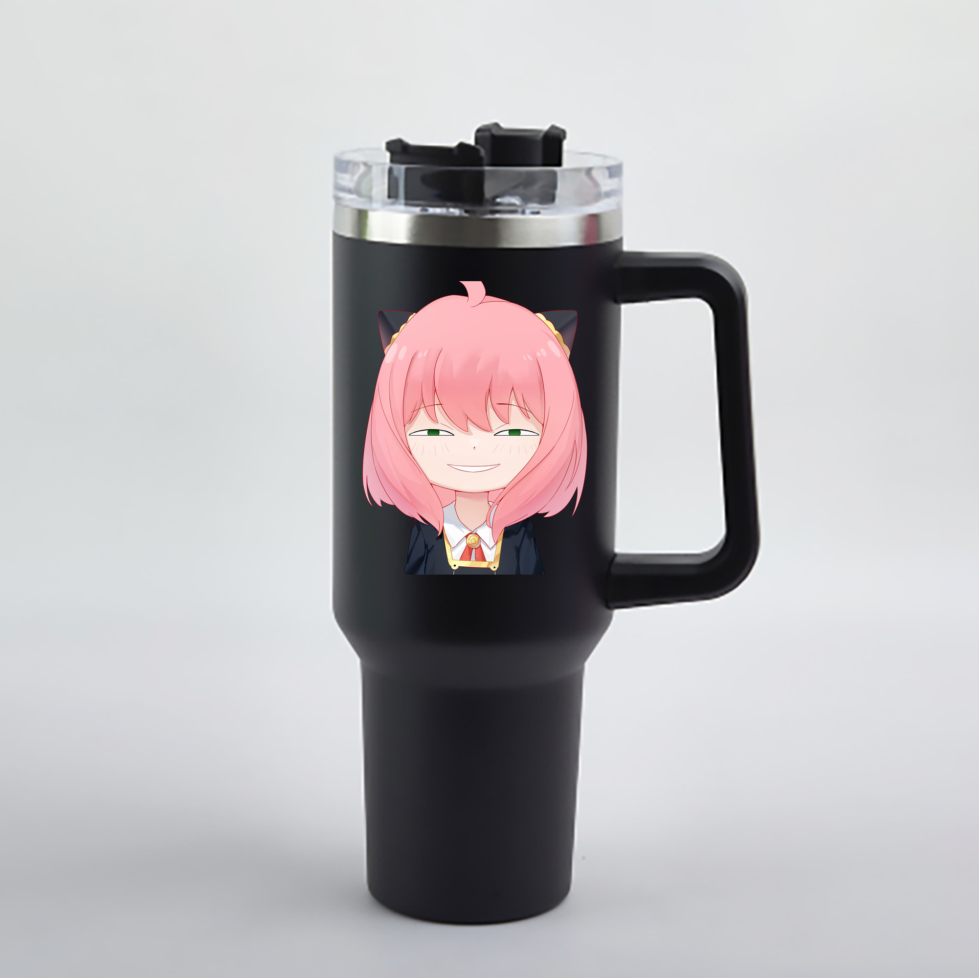 （画像用） SPY×FAMILY间谍家家酒 1200mL車用タンブラー - クリスタルステッカー（プラスチックストロー付き）