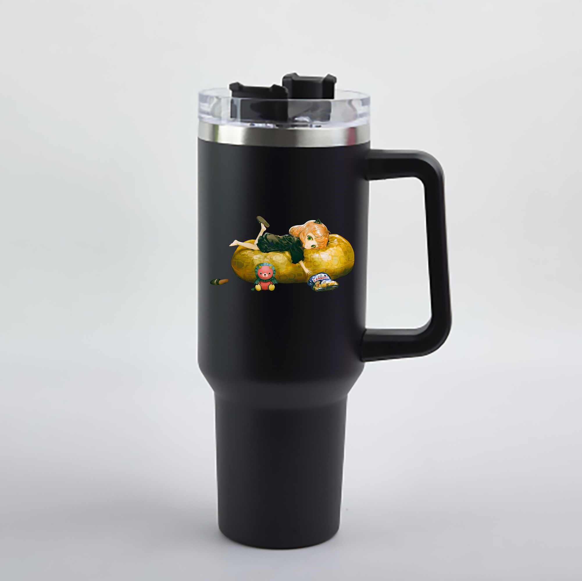 （画像用） SPY×FAMILY间谍家家酒 1200mL車用タンブラー - クリスタルステッカー（プラスチックストロー付き）