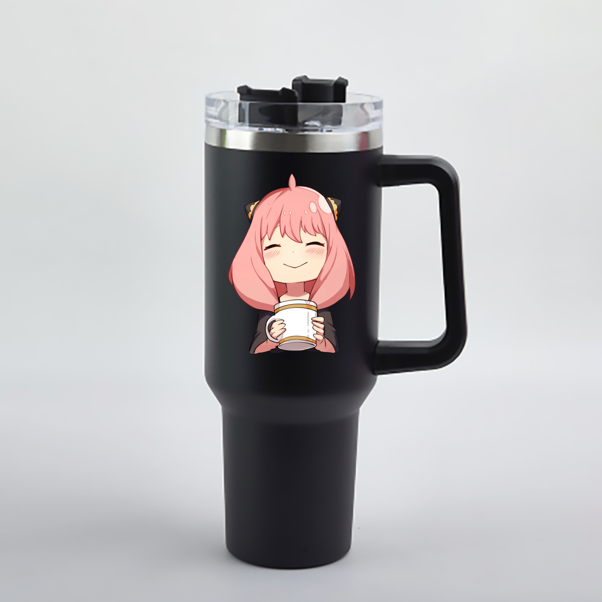（画像用） SPY×FAMILY间谍家家酒 1200mL車用タンブラー - クリスタルステッカー（プラスチックストロー付き）