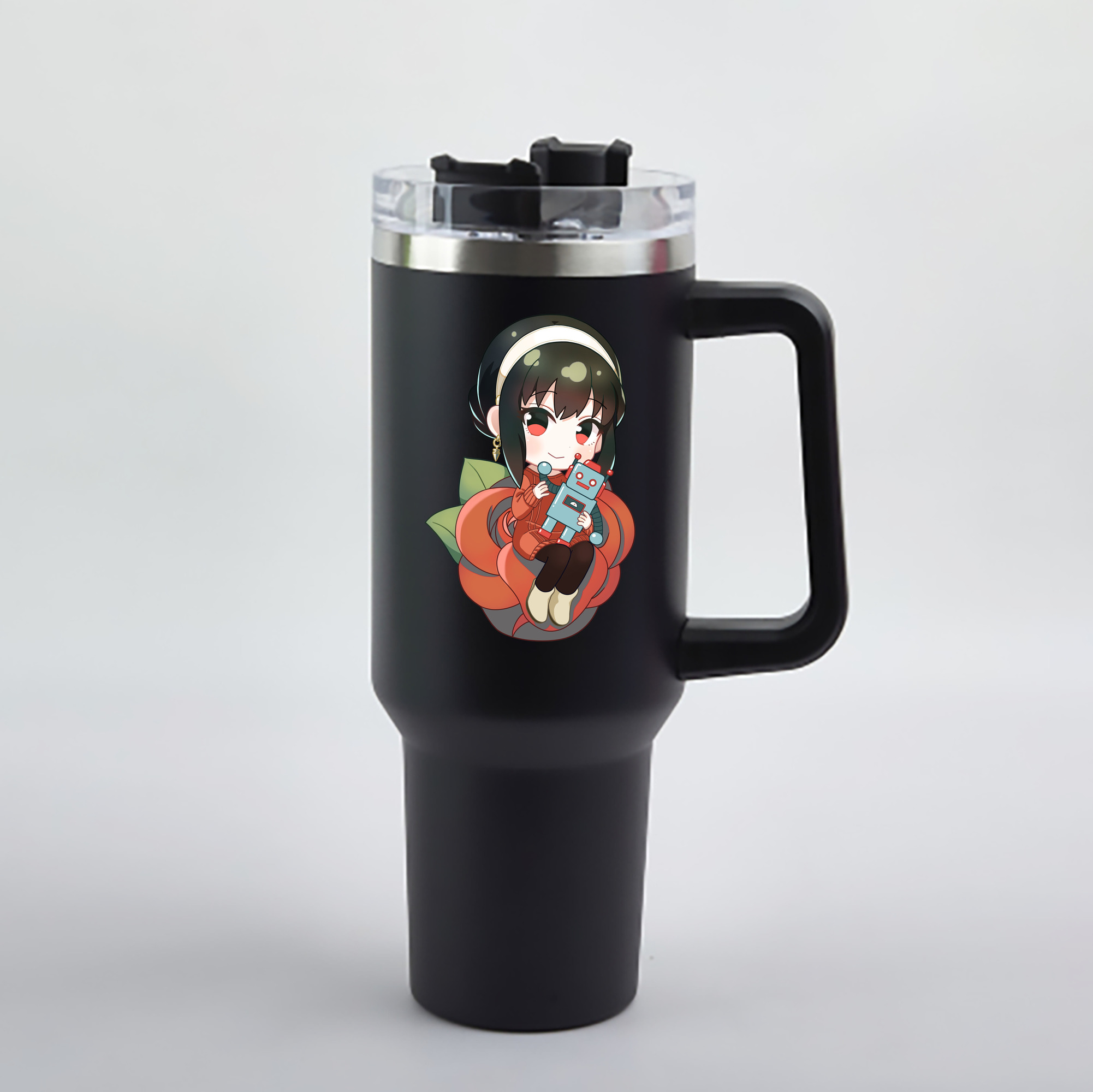 （画像用） SPY×FAMILY间谍家家酒 1200mL車用タンブラー - クリスタルステッカー（プラスチックストロー付き）