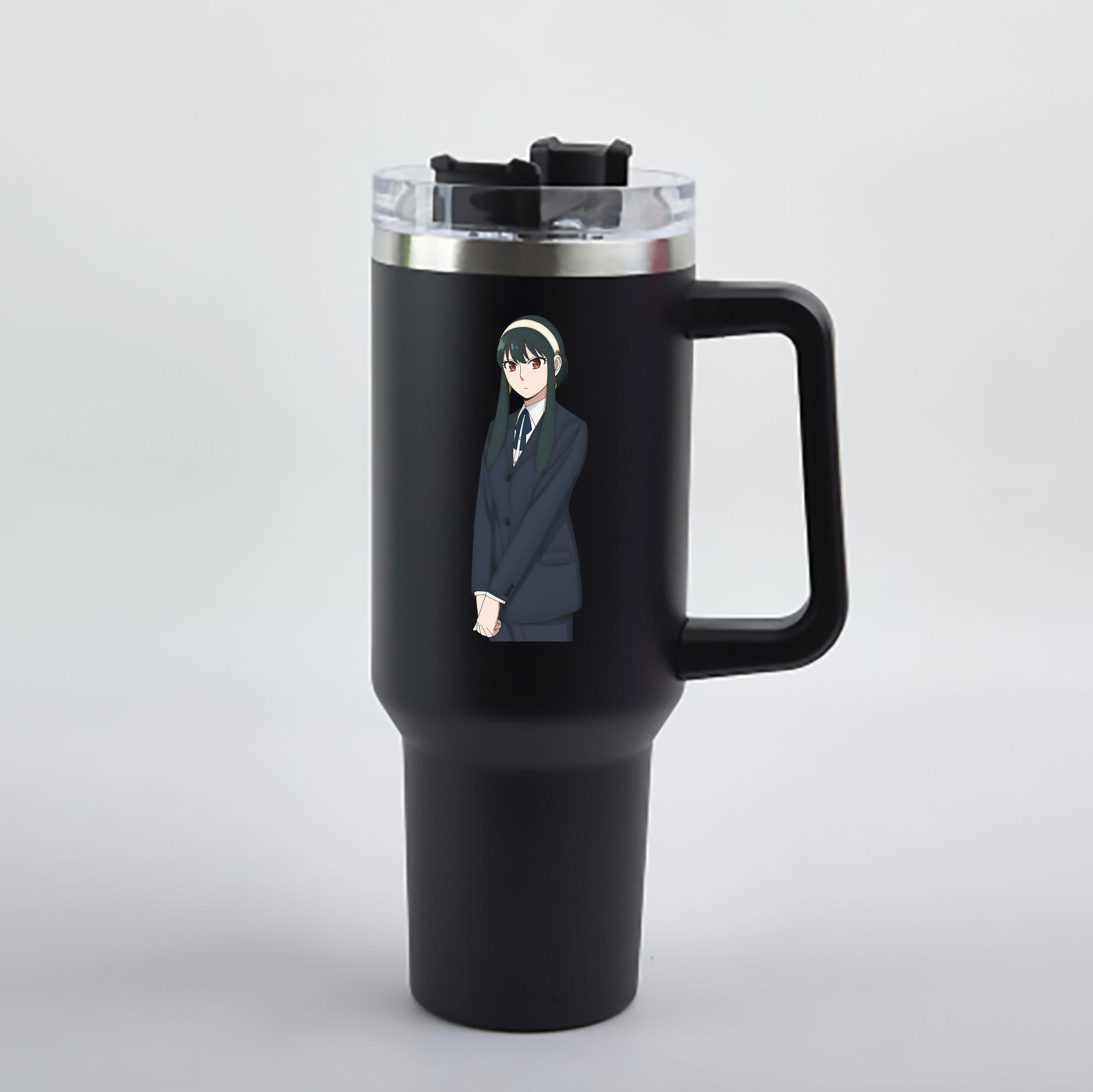 （画像用） SPY×FAMILY间谍家家酒 1200mL車用タンブラー - クリスタルステッカー（プラスチックストロー付き）