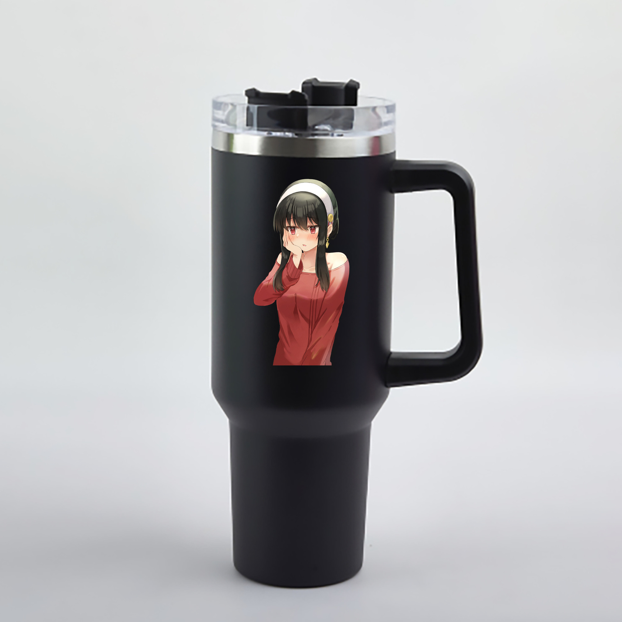 （画像用） SPY×FAMILY间谍家家酒 1200mL車用タンブラー - クリスタルステッカー（プラスチックストロー付き）