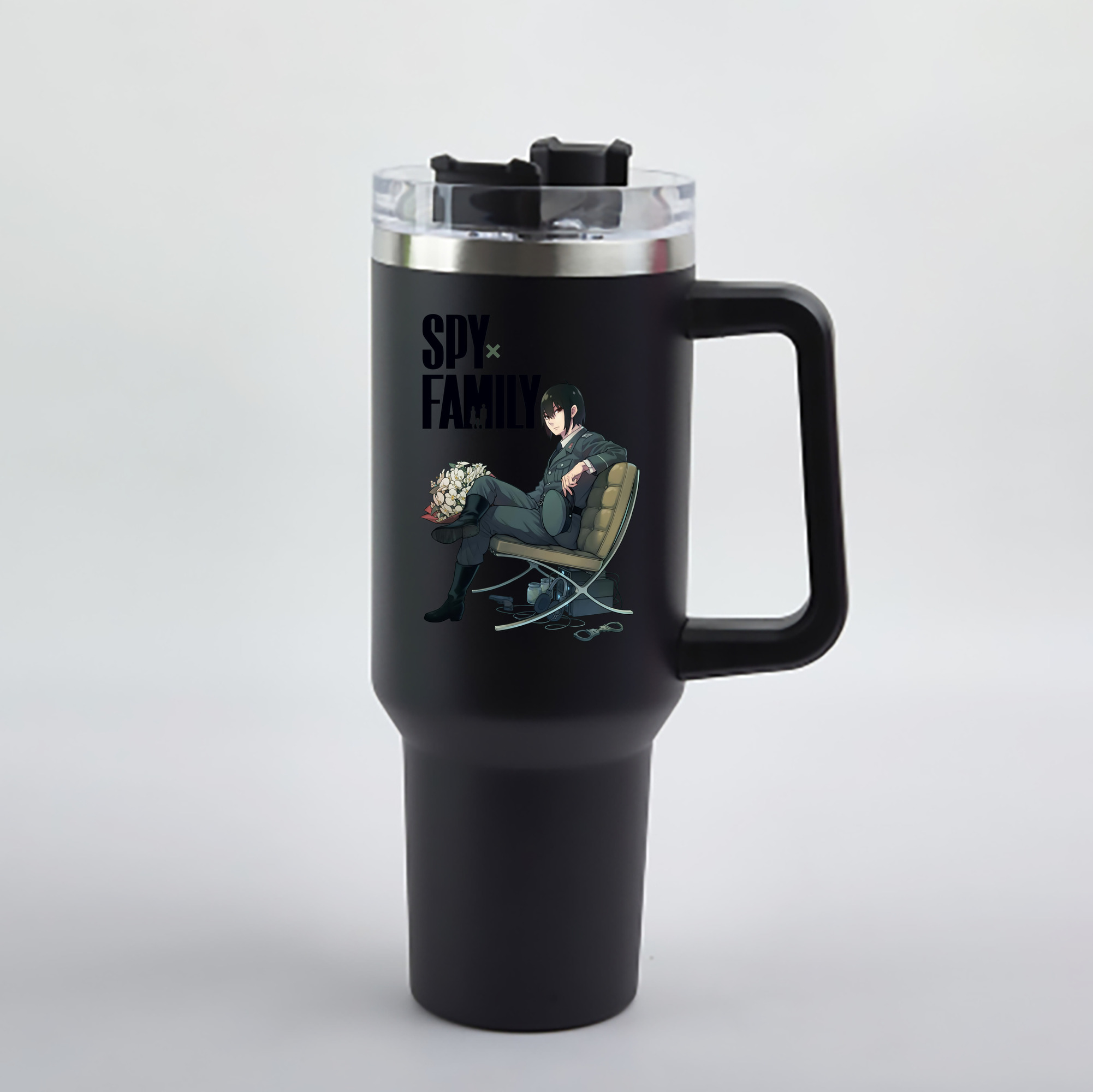 （画像用） SPY×FAMILY间谍家家酒 1200mL車用タンブラー - クリスタルステッカー（プラスチックストロー付き）
