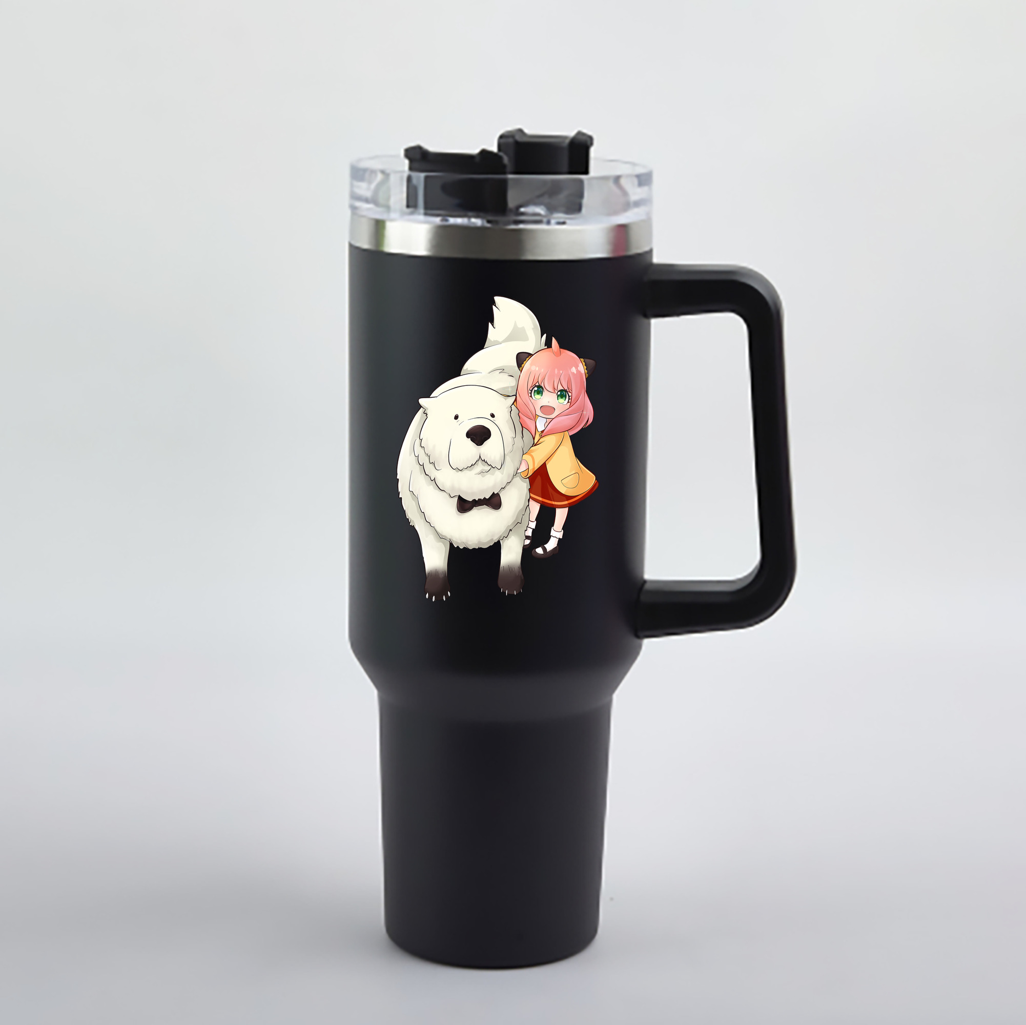 （画像用） SPY×FAMILY间谍家家酒 1200mL車用タンブラー - クリスタルステッカー（プラスチックストロー付き）