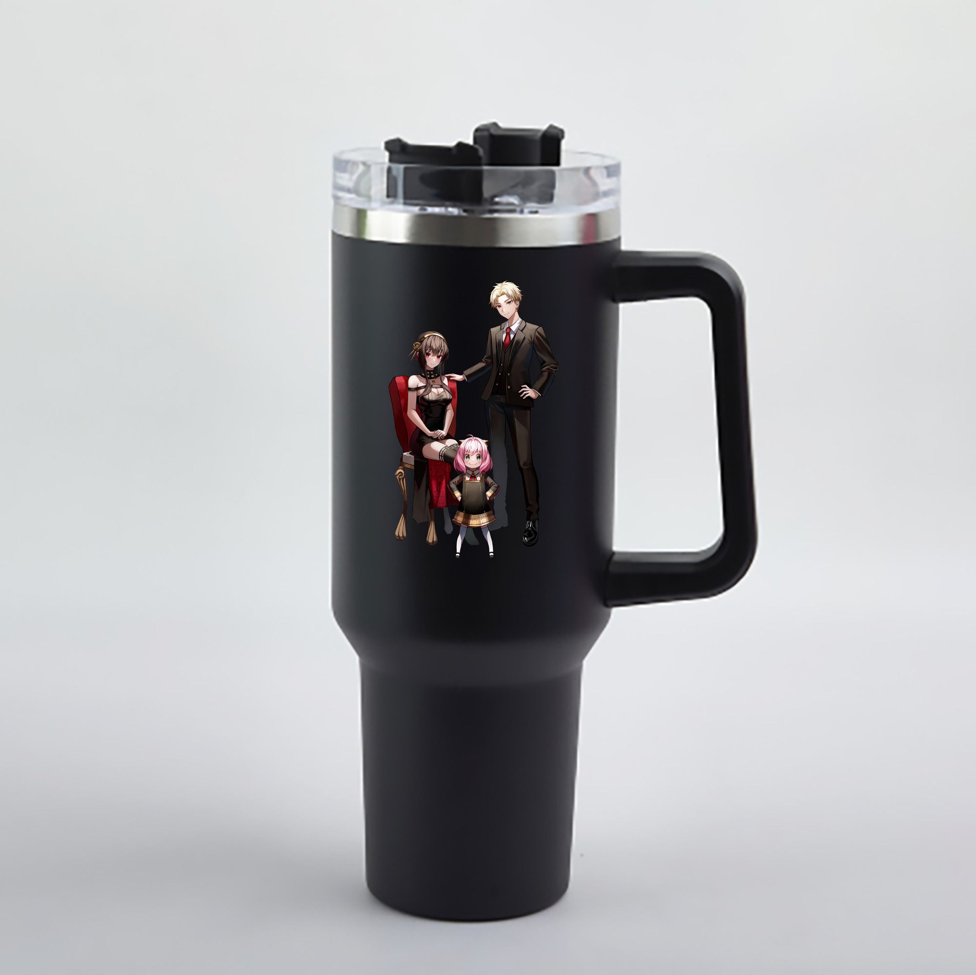 （画像用） SPY×FAMILY间谍家家酒 1200mL車用タンブラー - クリスタルステッカー（プラスチックストロー付き）