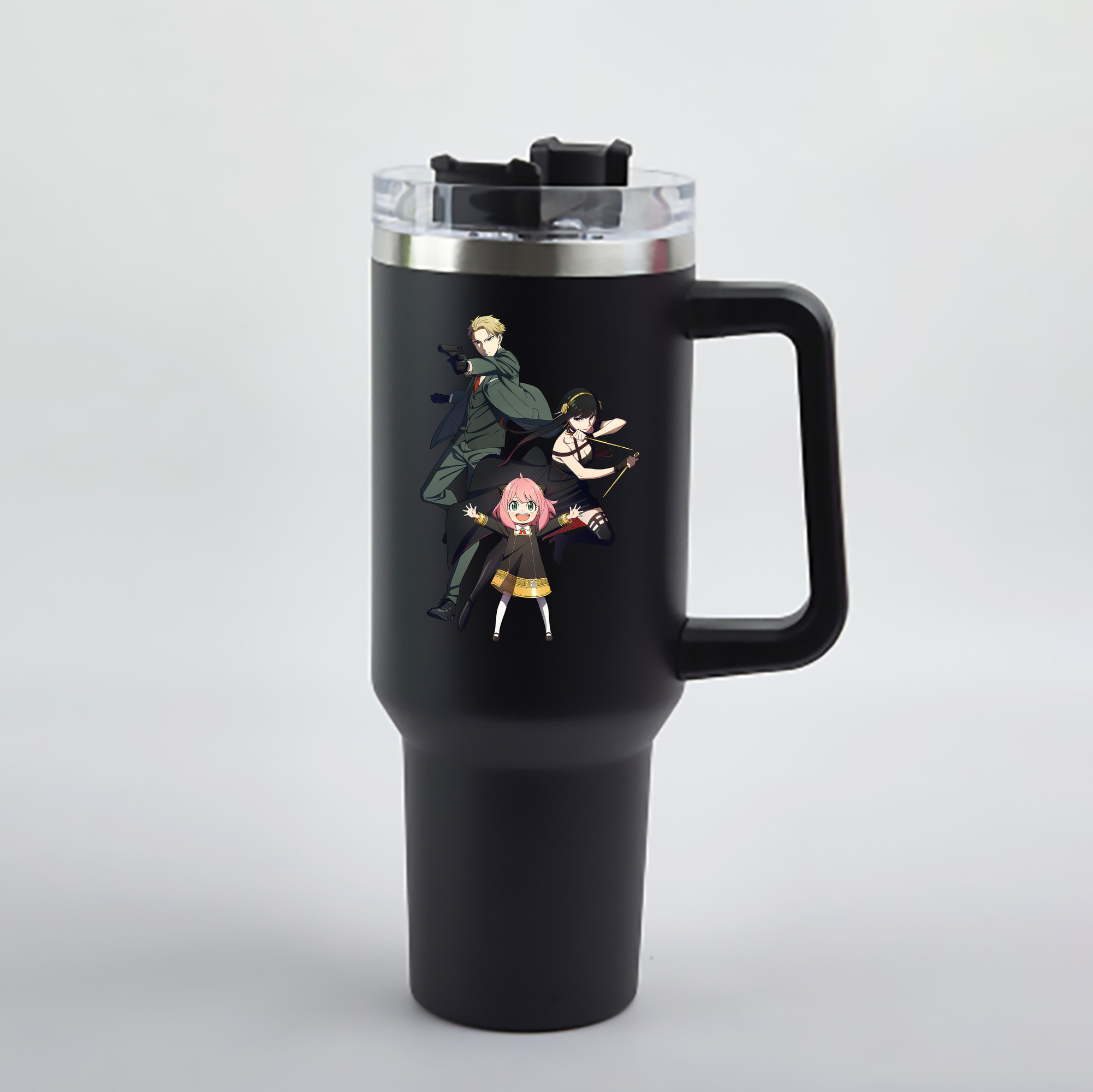 （画像用） SPY×FAMILY间谍家家酒 1200mL車用タンブラー - クリスタルステッカー（プラスチックストロー付き）