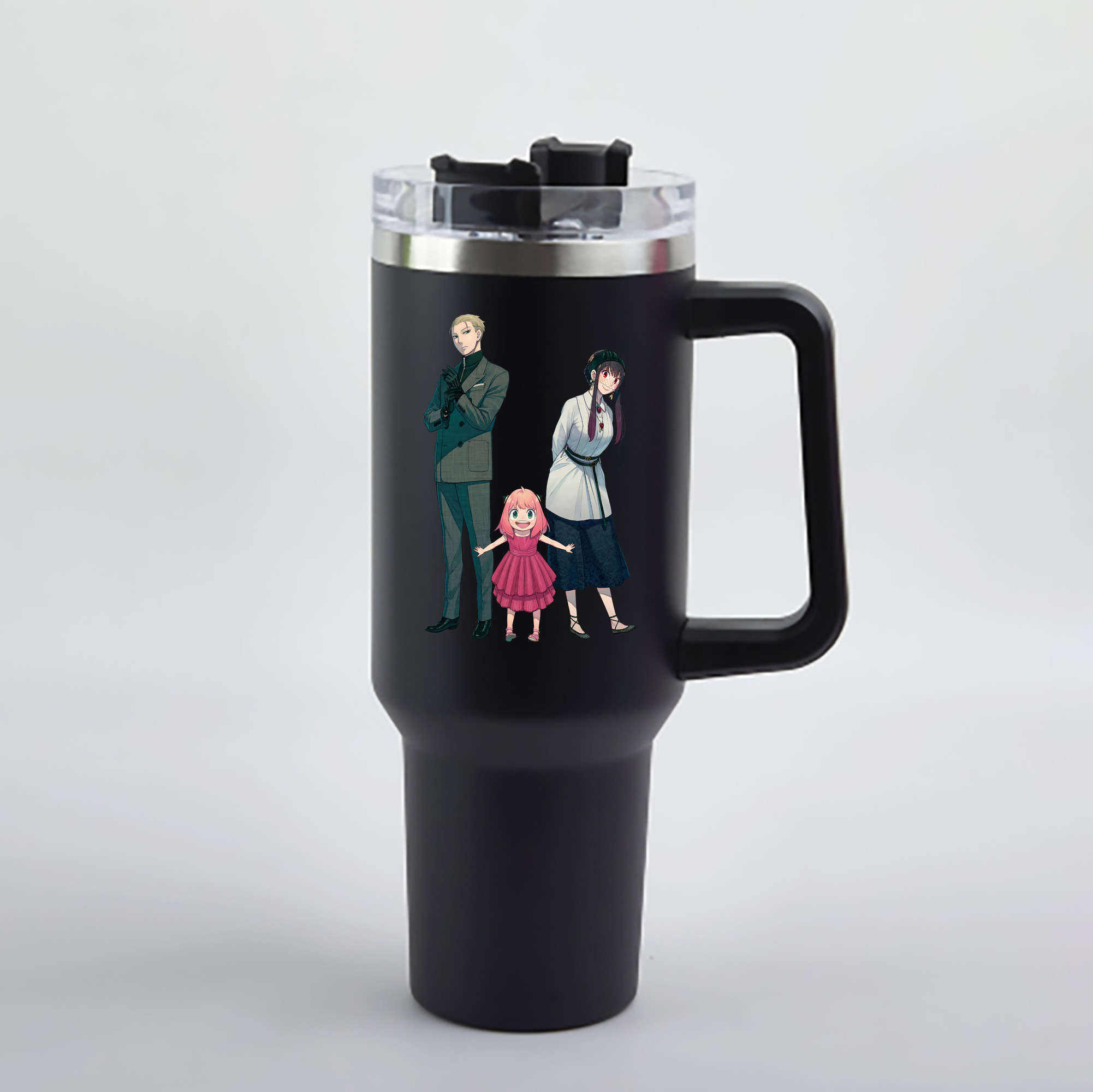 （画像用） SPY×FAMILY间谍家家酒 1200mL車用タンブラー - クリスタルステッカー（プラスチックストロー付き）