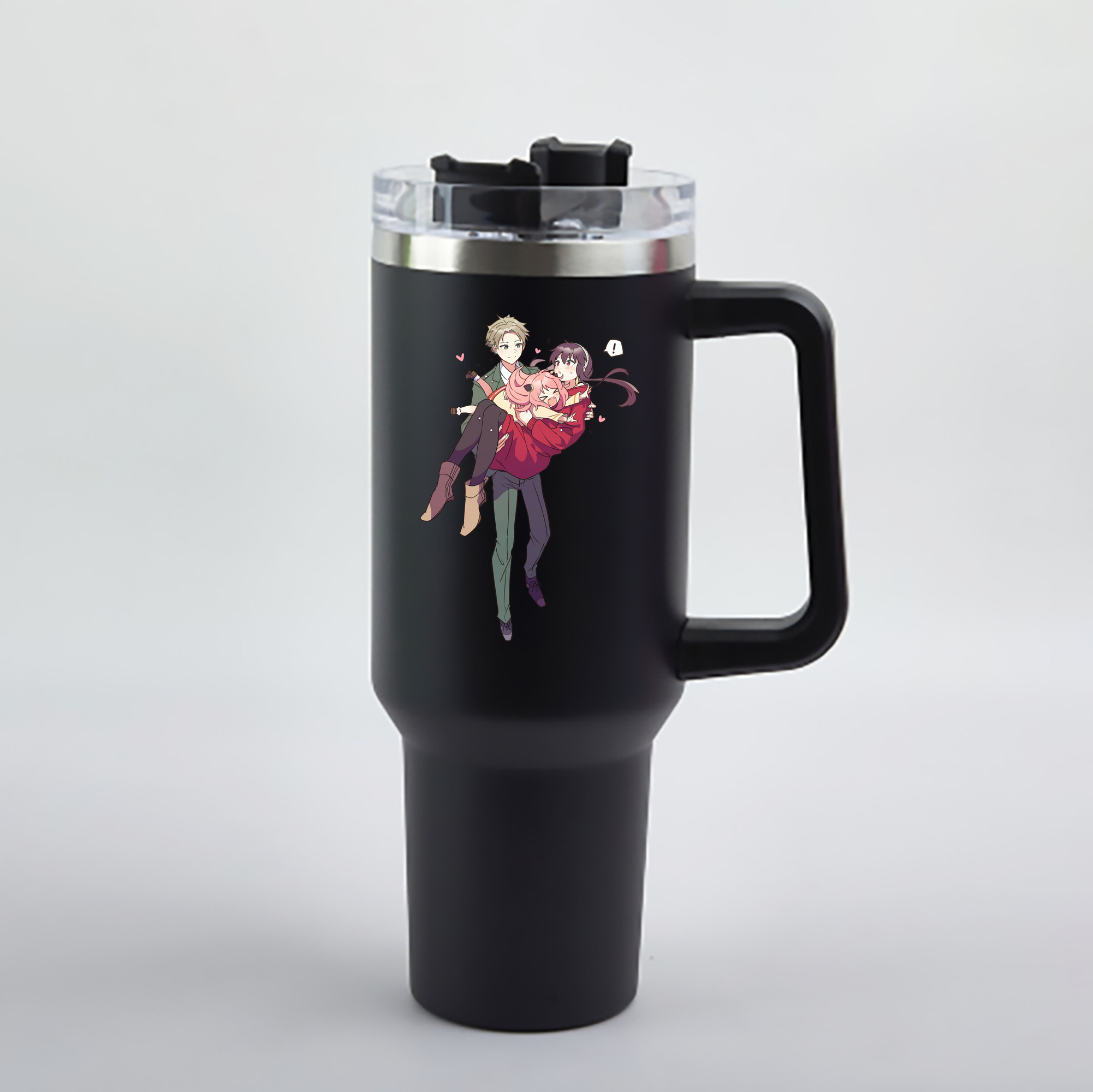 （画像用） SPY×FAMILY间谍家家酒 1200mL車用タンブラー - クリスタルステッカー（プラスチックストロー付き）