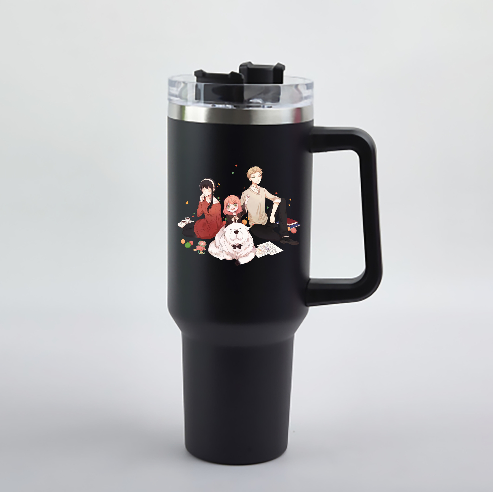 （画像用） SPY×FAMILY间谍家家酒 1200mL車用タンブラー - クリスタルステッカー（プラスチックストロー付き）