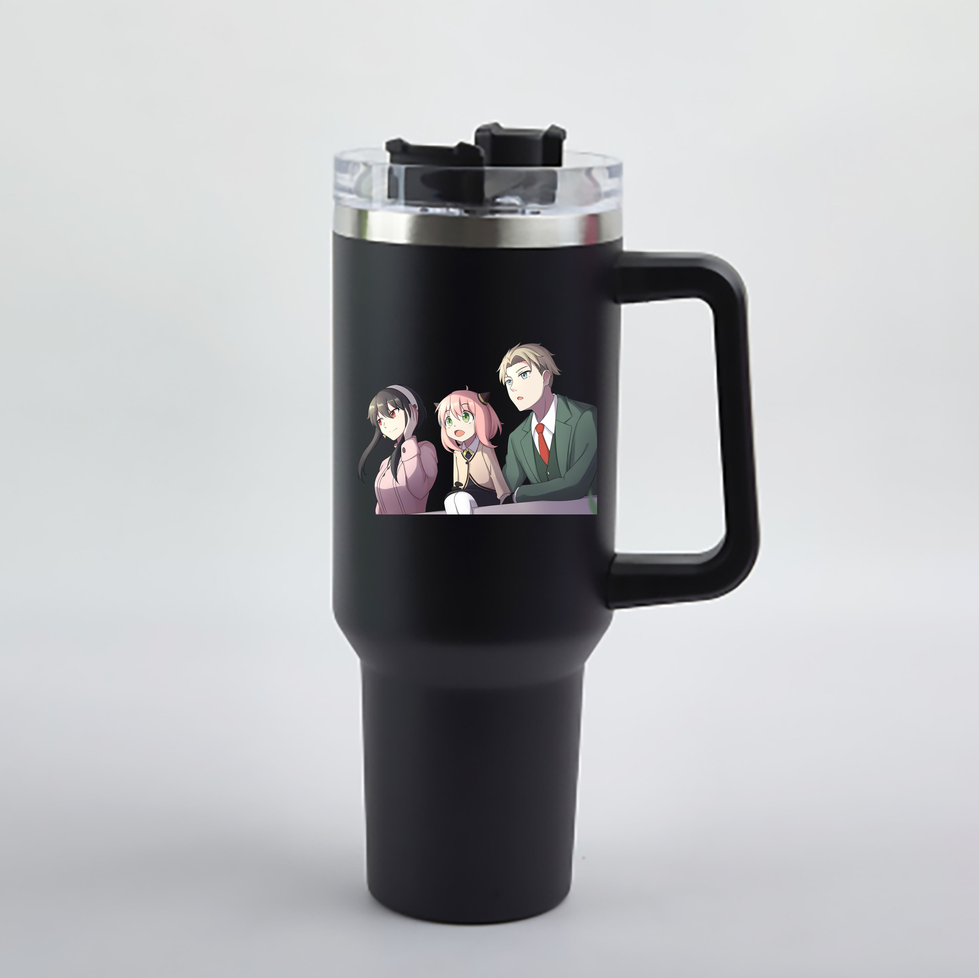 （画像用） SPY×FAMILY间谍家家酒 1200mL車用タンブラー - クリスタルステッカー（プラスチックストロー付き）