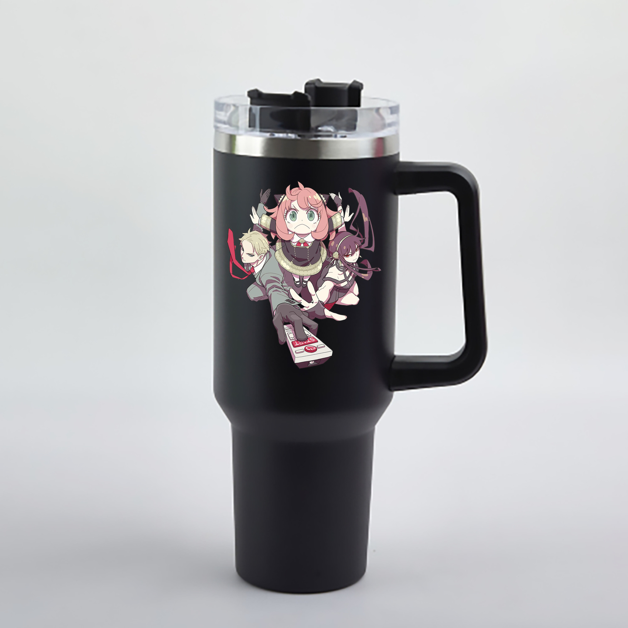 （画像用） SPY×FAMILY间谍家家酒 1200mL車用タンブラー - クリスタルステッカー（プラスチックストロー付き）