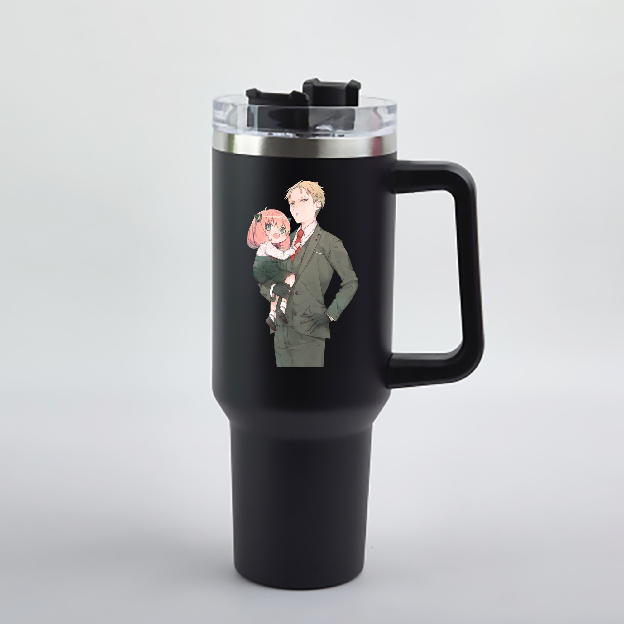 （画像用） SPY×FAMILY间谍家家酒 1200mL車用タンブラー - クリスタルステッカー（プラスチックストロー付き）