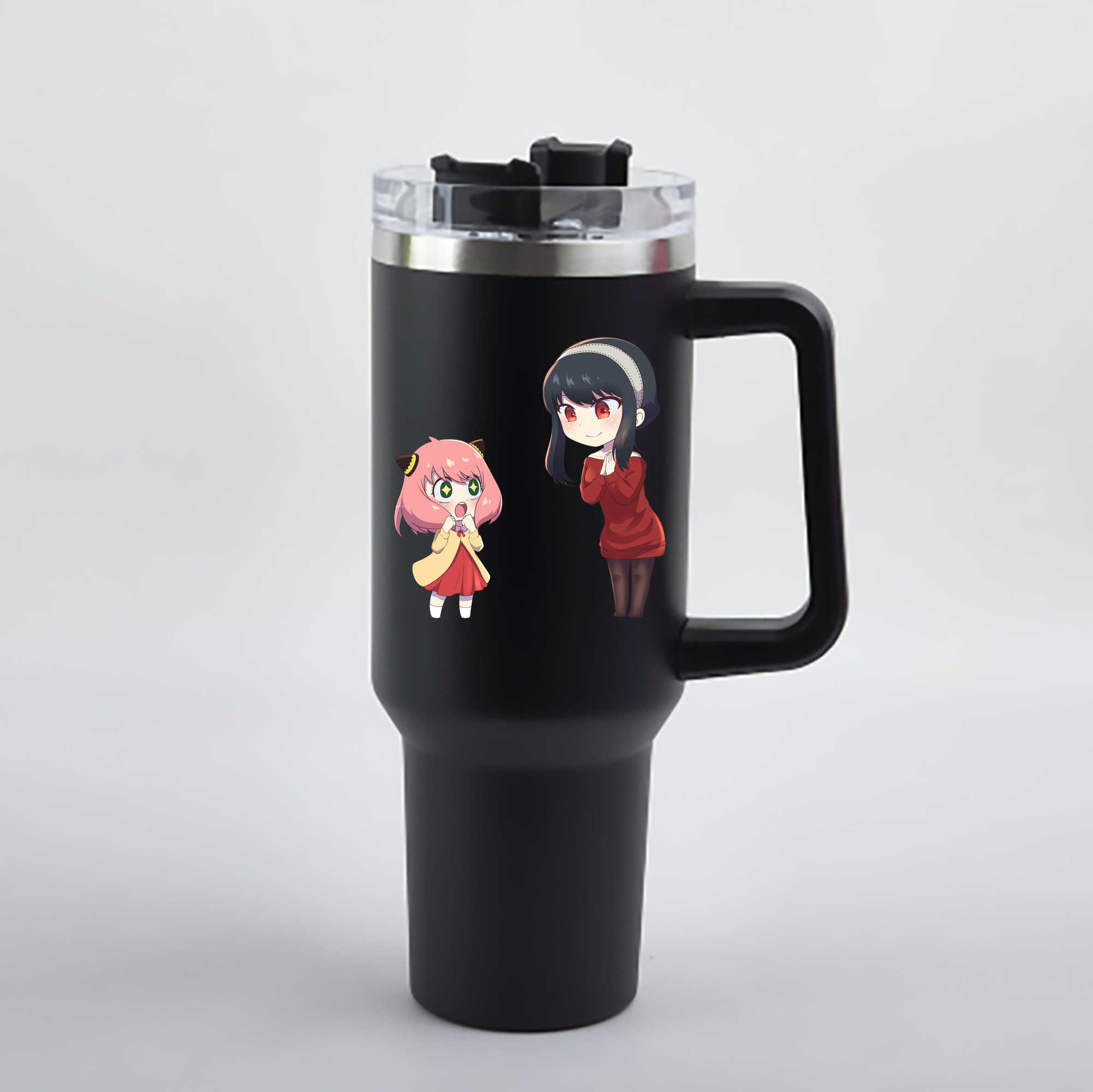 （画像用） SPY×FAMILY间谍家家酒 1200mL車用タンブラー - クリスタルステッカー（プラスチックストロー付き）