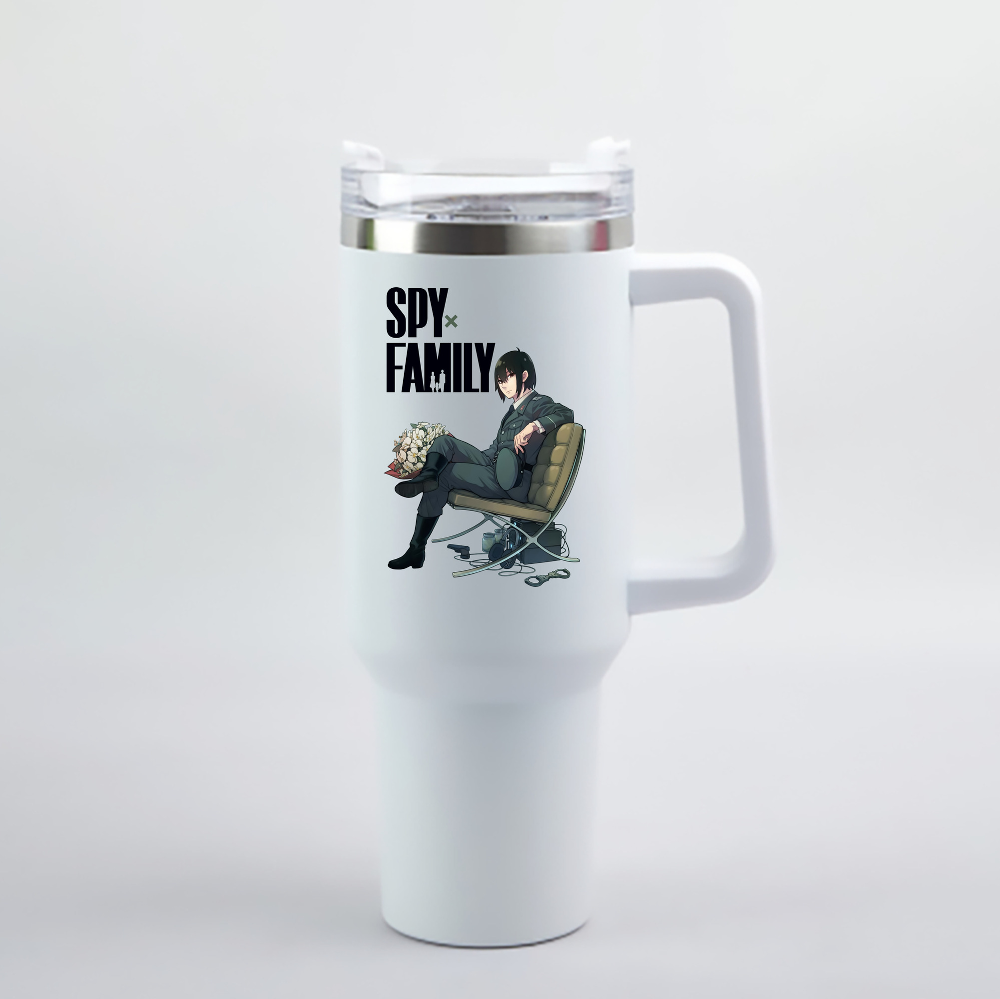 （画像用） SPY×FAMILY间谍家家酒 1200mL車用タンブラー - クリスタルステッカー（プラスチックストロー付き）