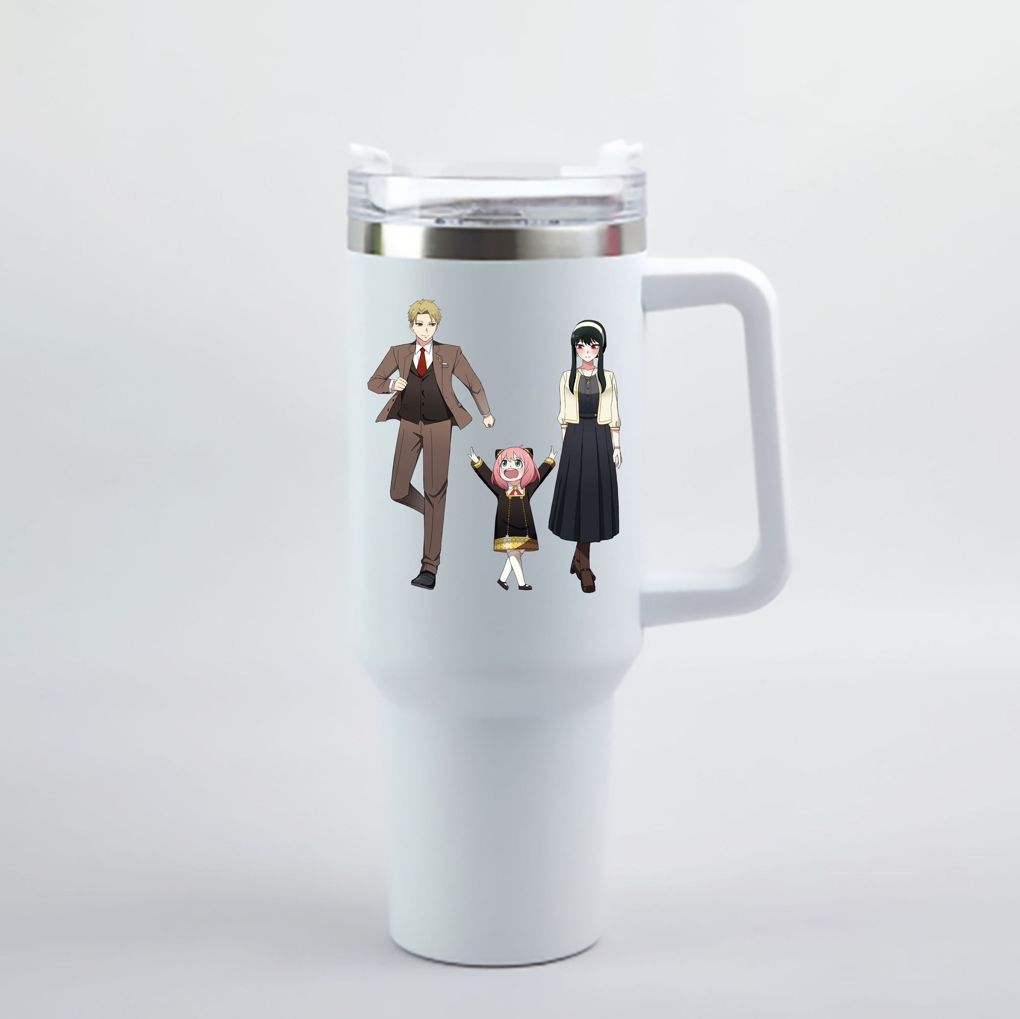 （画像用） SPY×FAMILY间谍家家酒 1200mL車用タンブラー - クリスタルステッカー（プラスチックストロー付き）