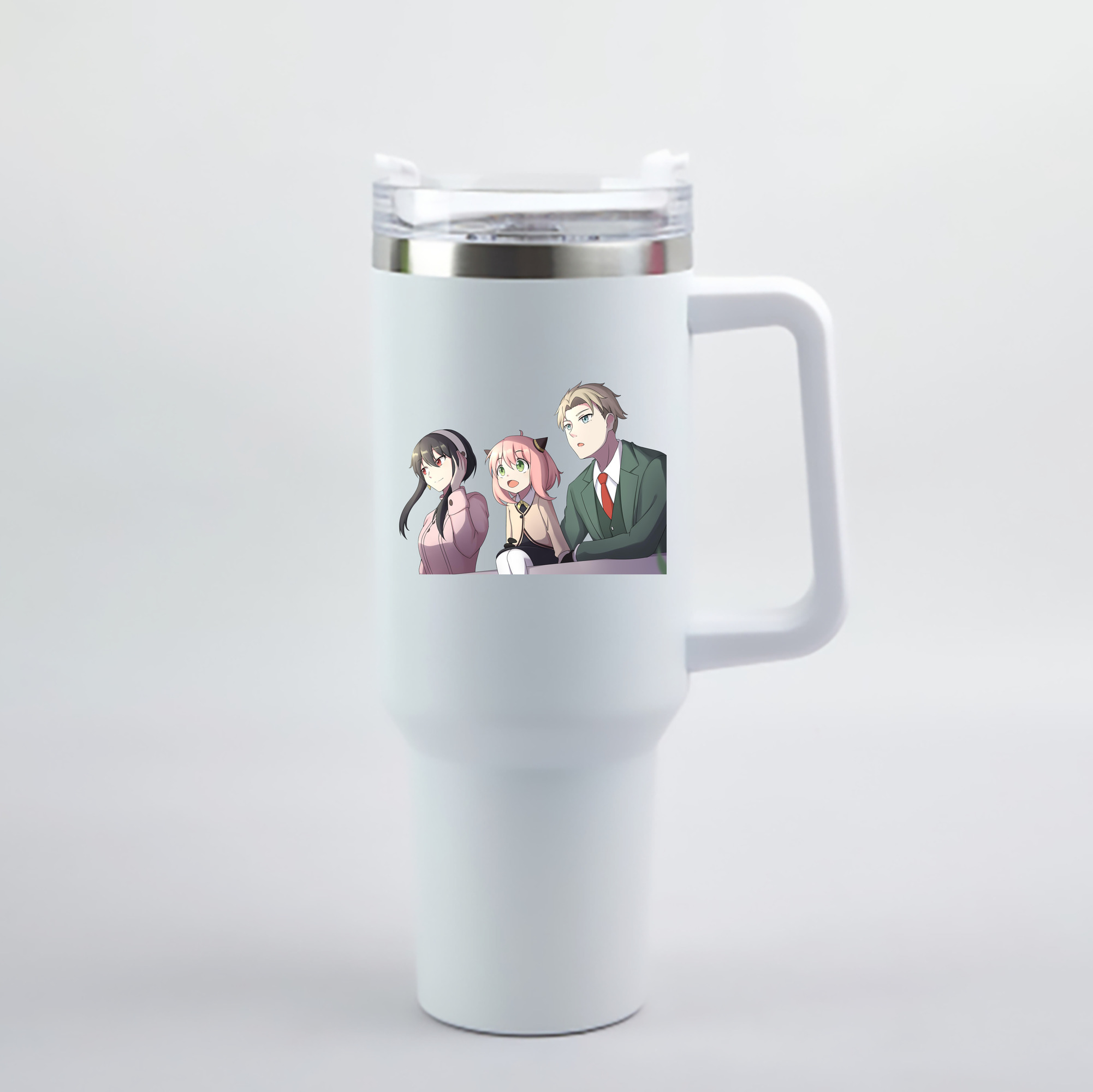 （画像用） SPY×FAMILY间谍家家酒 1200mL車用タンブラー - クリスタルステッカー（プラスチックストロー付き）