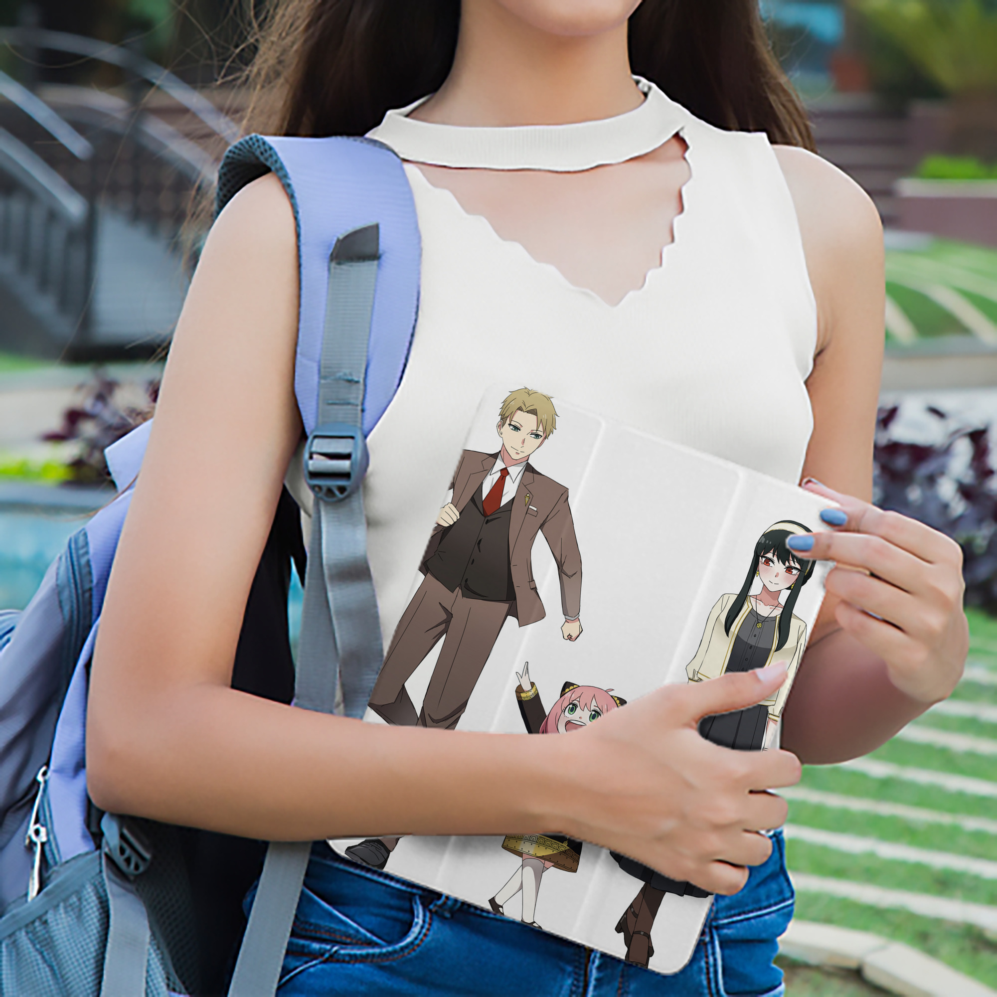 SPY×FAMILY间谍家家酒 IPad ケース ペン収納付き 三つ折りスタンド PUレザー×シリコン 対応機種9.5/10.5/10.9インチ